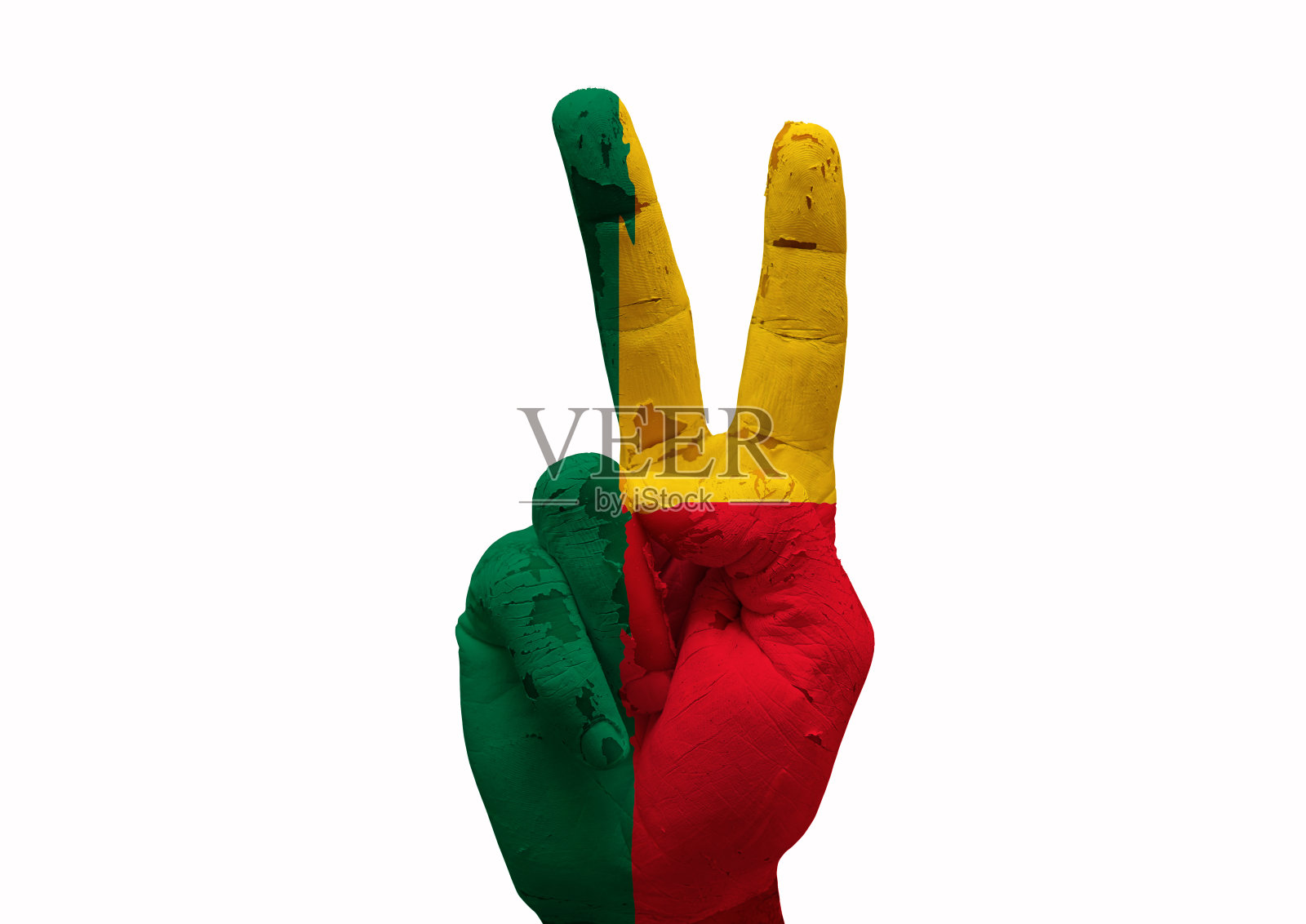 手做V形手势照片摄影图片