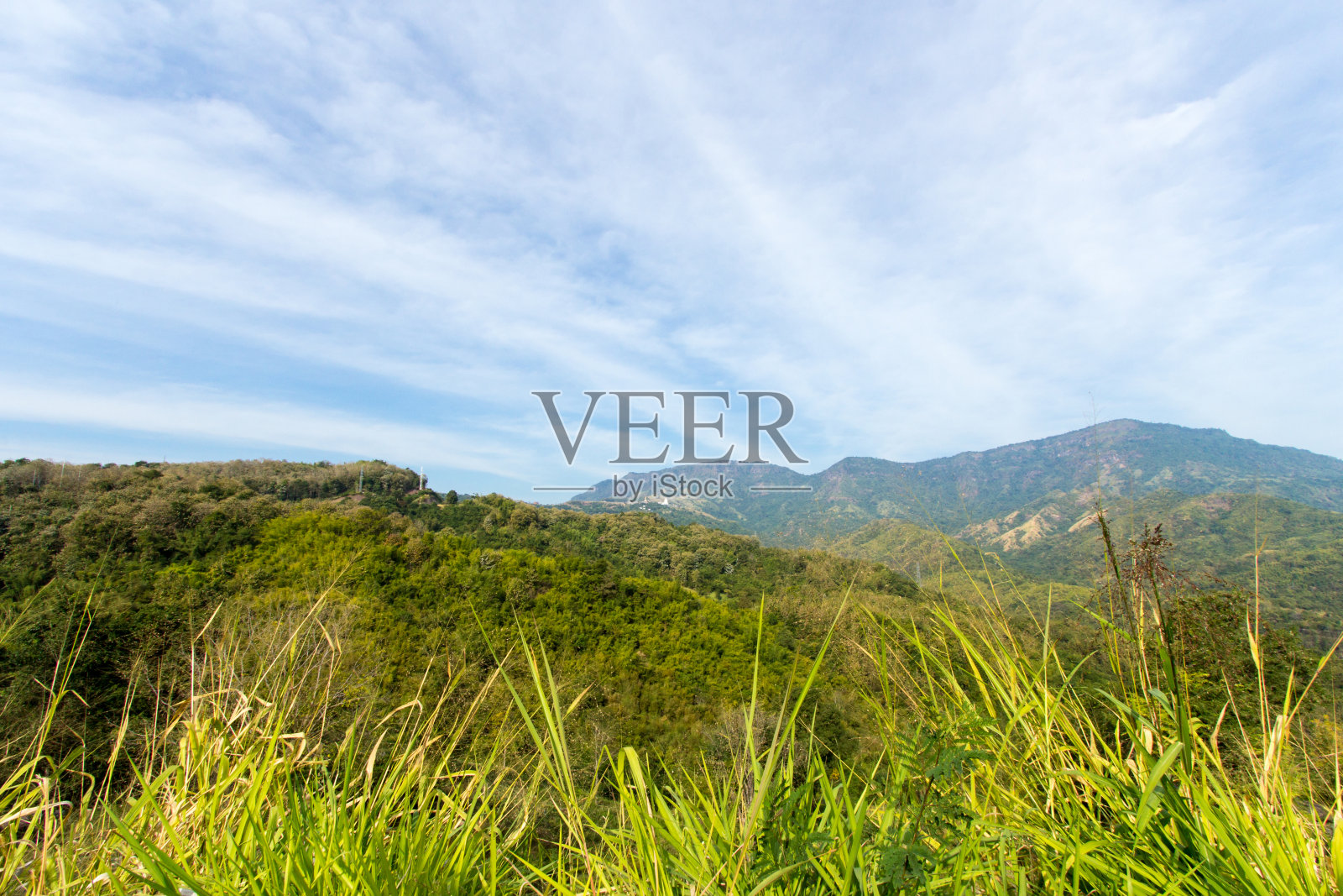 山上的绿草地照片摄影图片