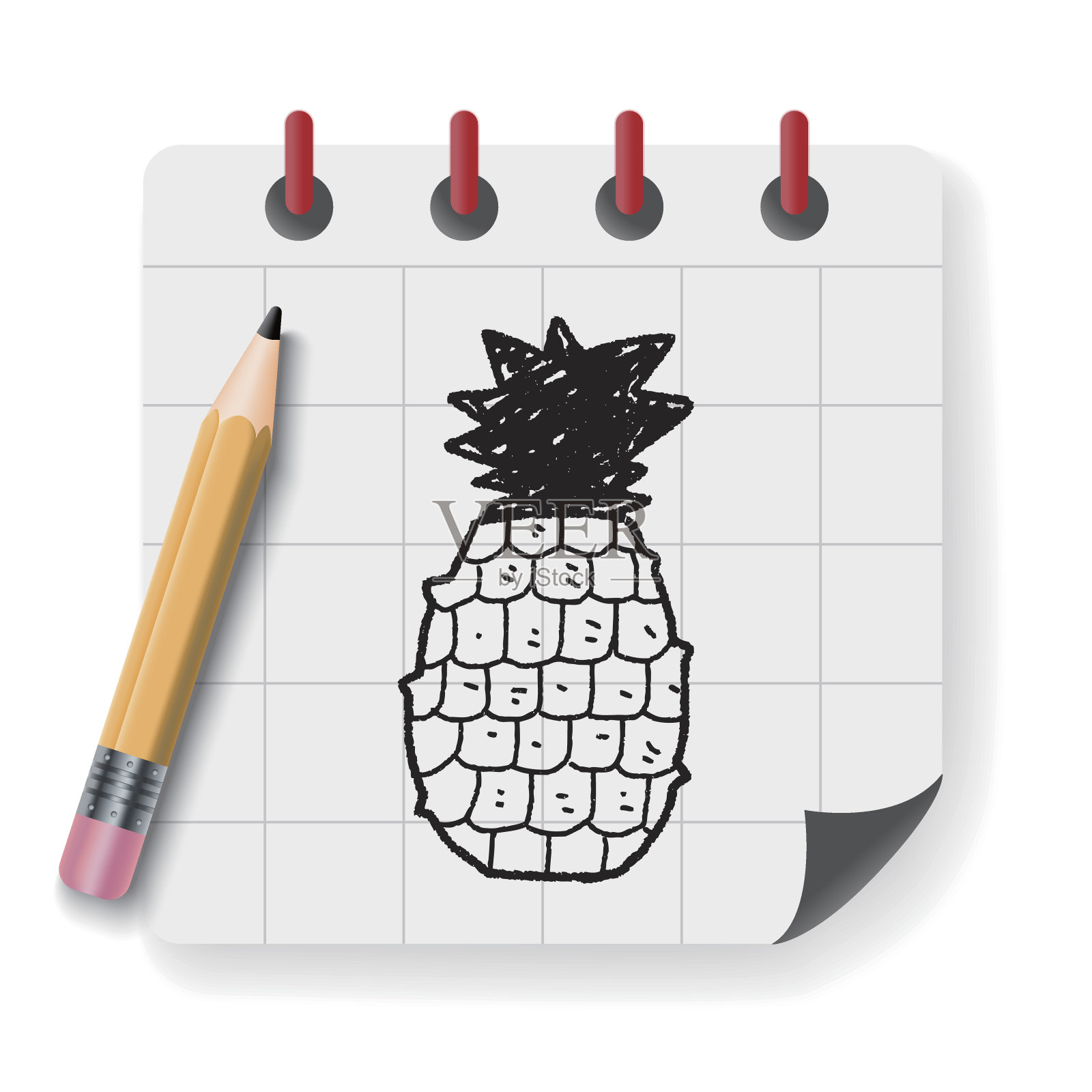 菠萝涂鸦插画图片素材