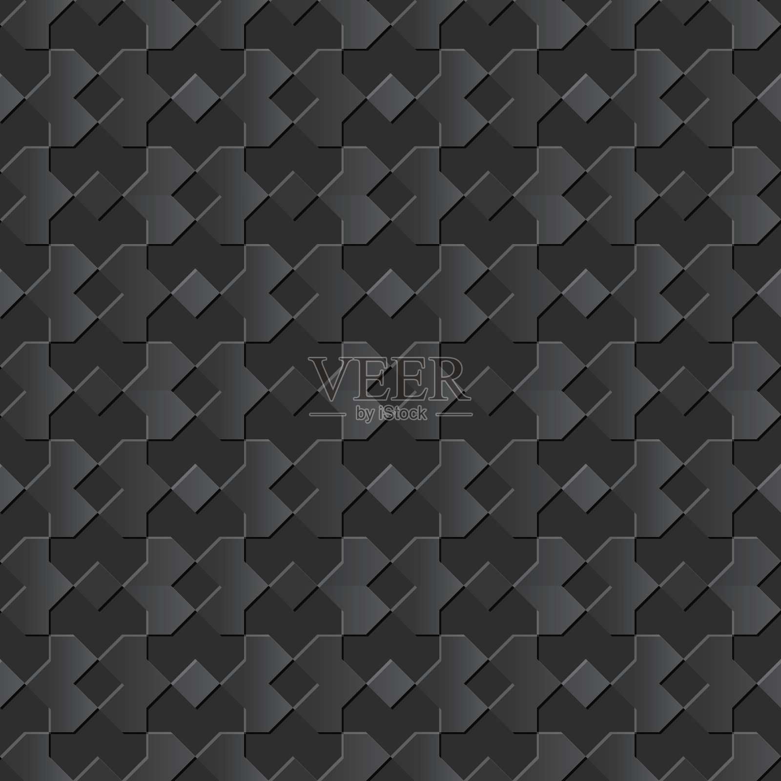 无缝3D优雅的黑色纸艺术图案039正方形几何插画图片素材