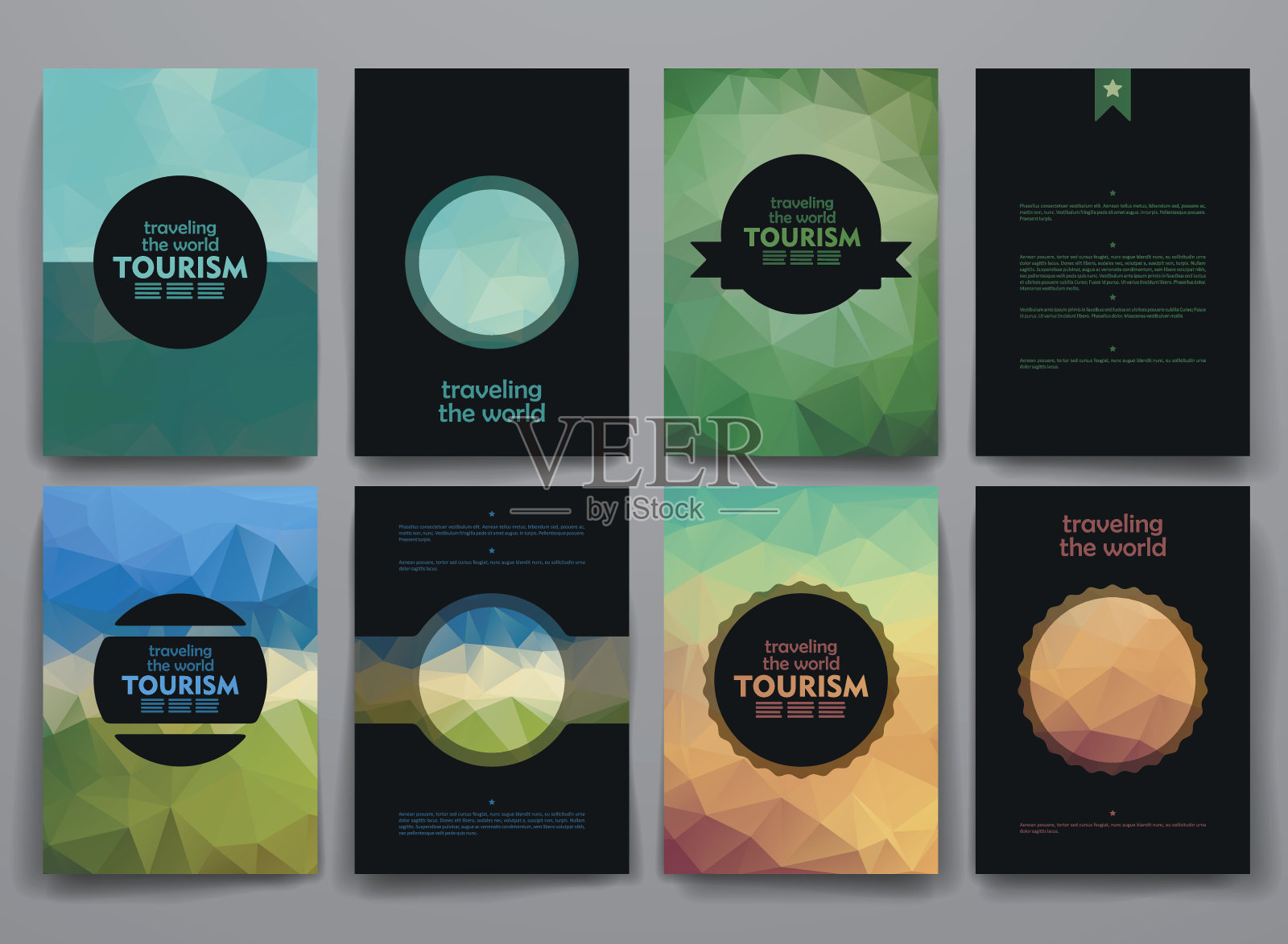 一套政治风格的旅游主题小册子设计模板素材