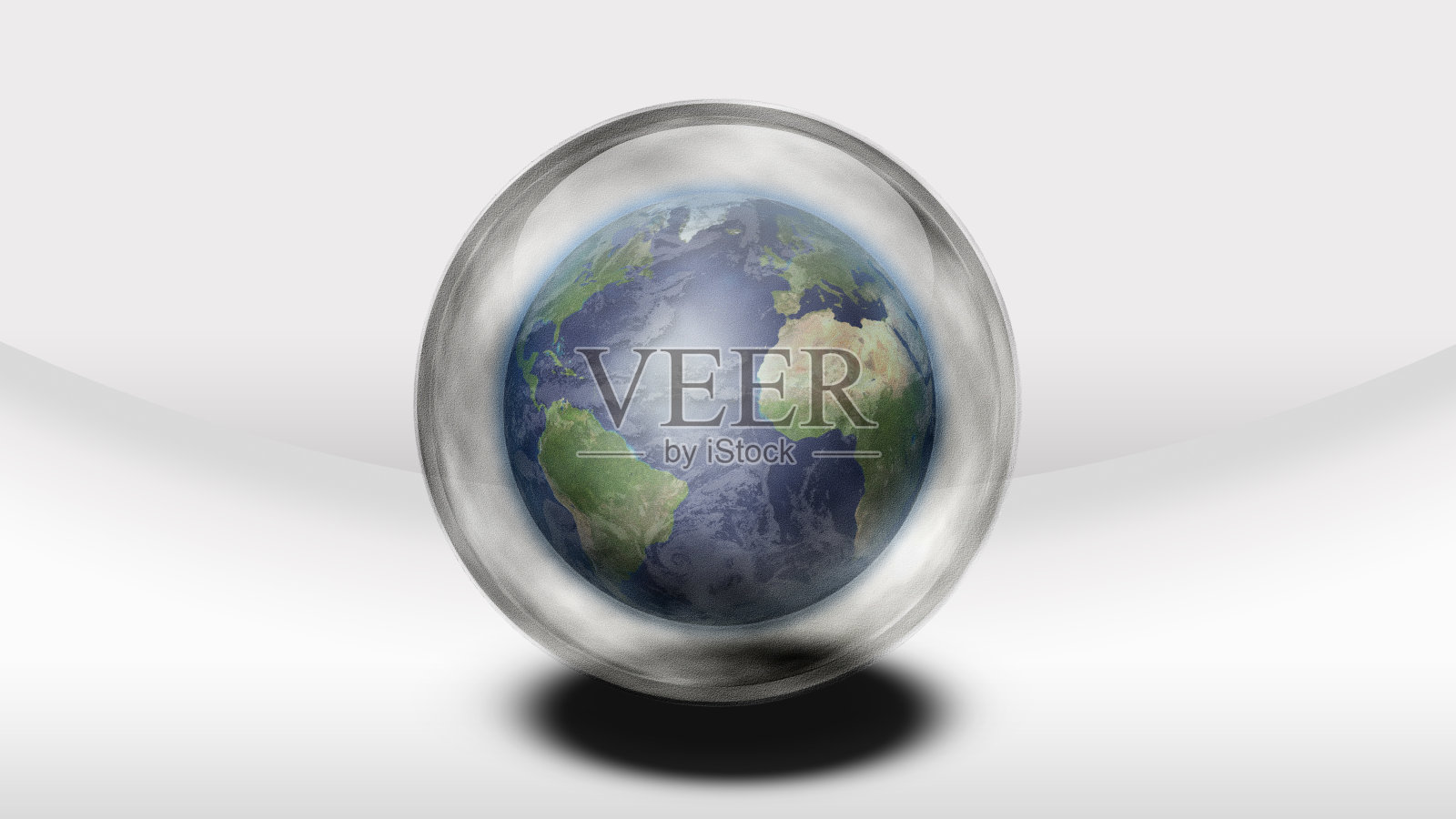 玻璃球内的地球照片摄影图片