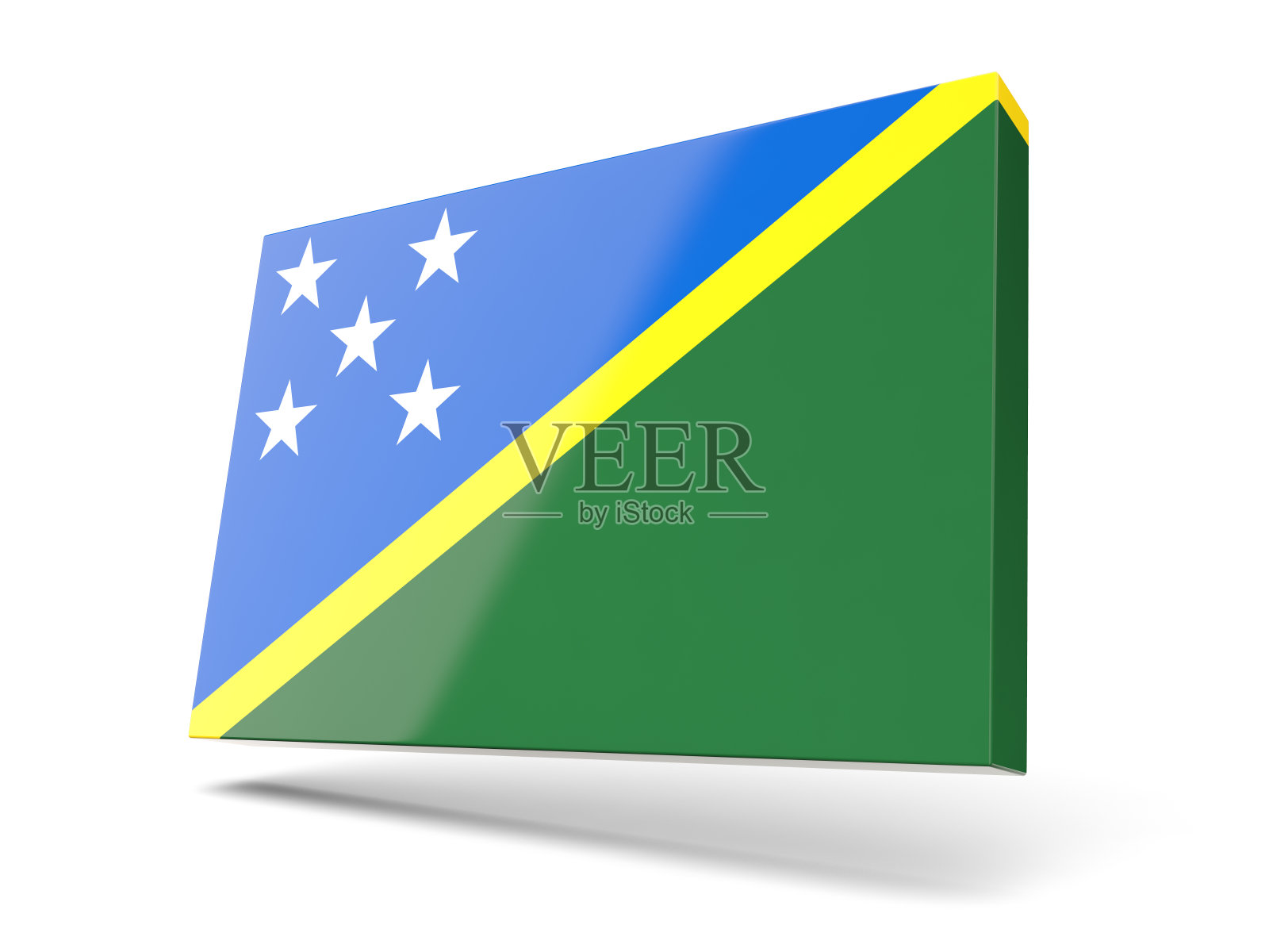 带有所罗门群岛旗帜的方形图标照片摄影图片