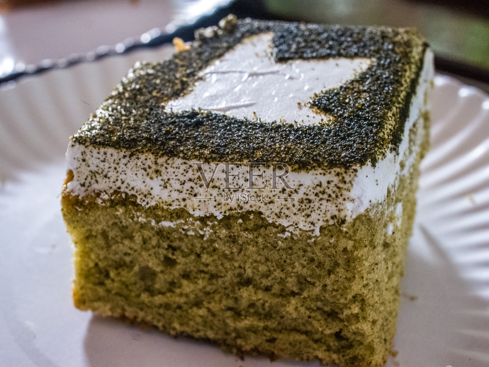 绿茶蛋糕照片摄影图片