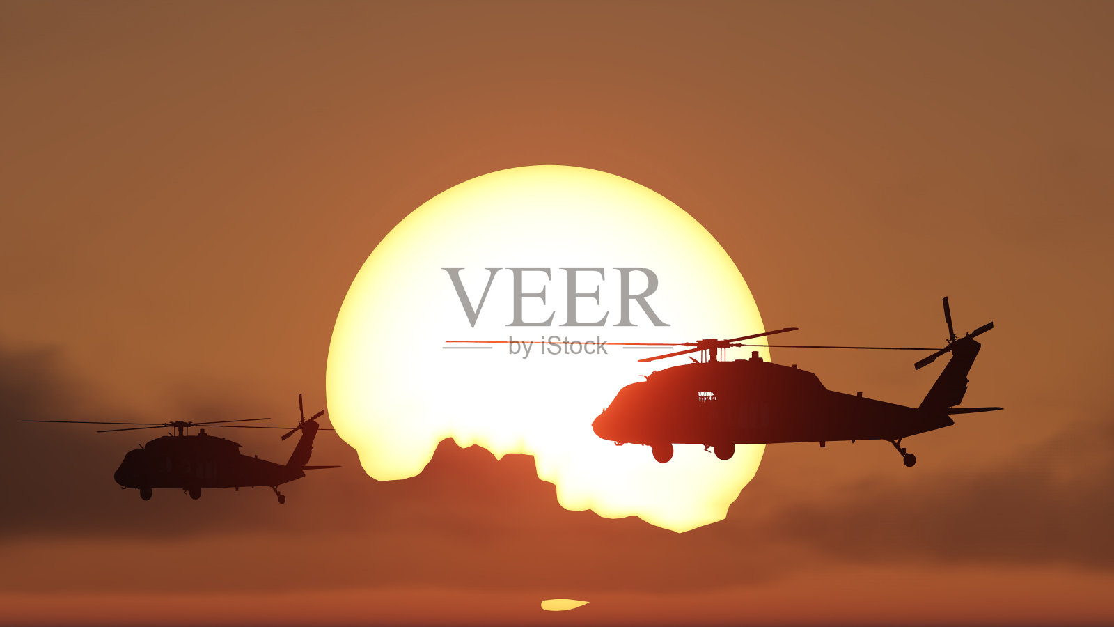 直升机日落照片摄影图片