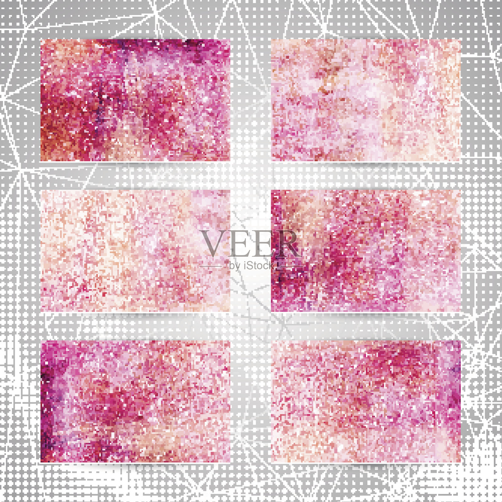 亮粉色抽象艺术名片。插画图片素材