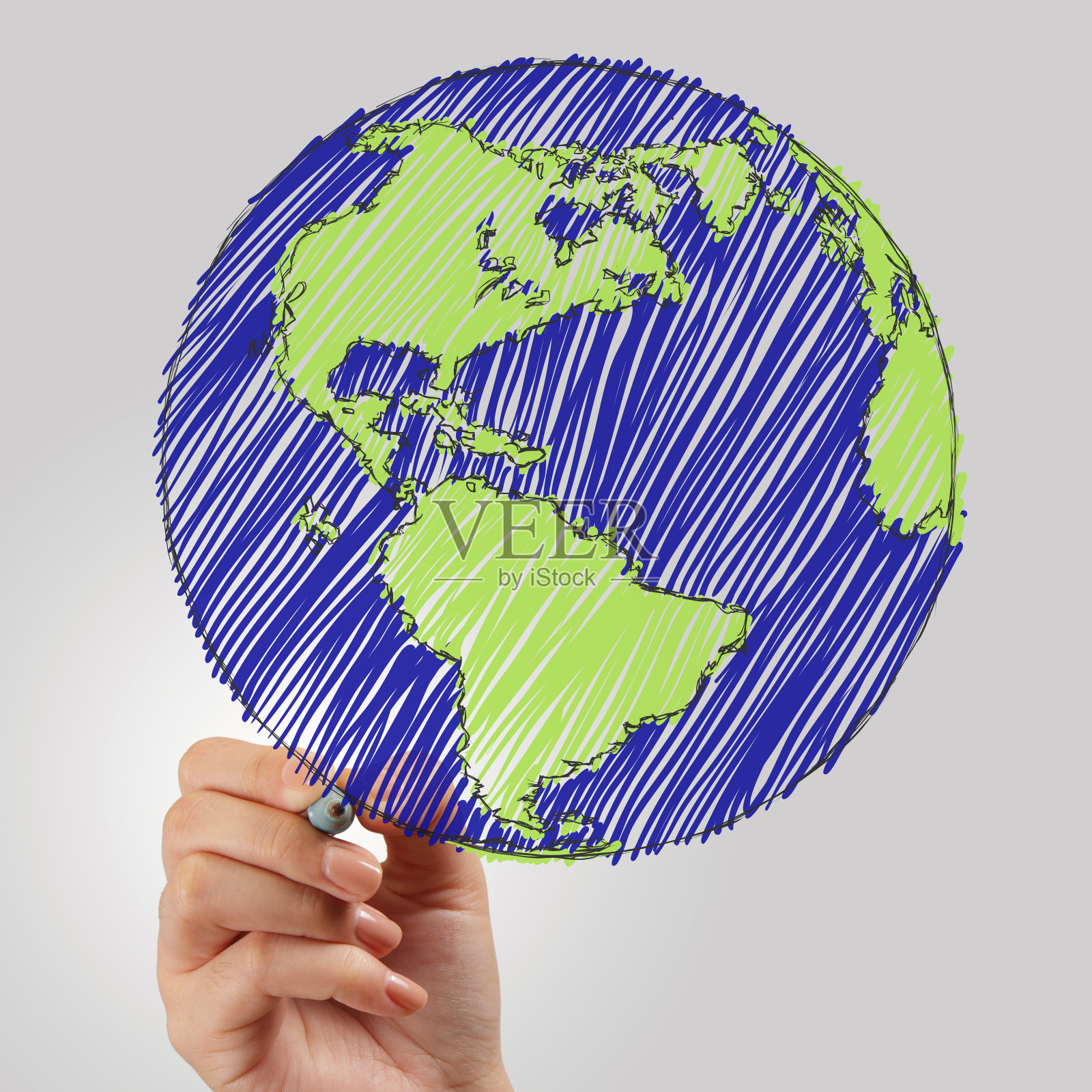 女性手绘大地为概念照片摄影图片