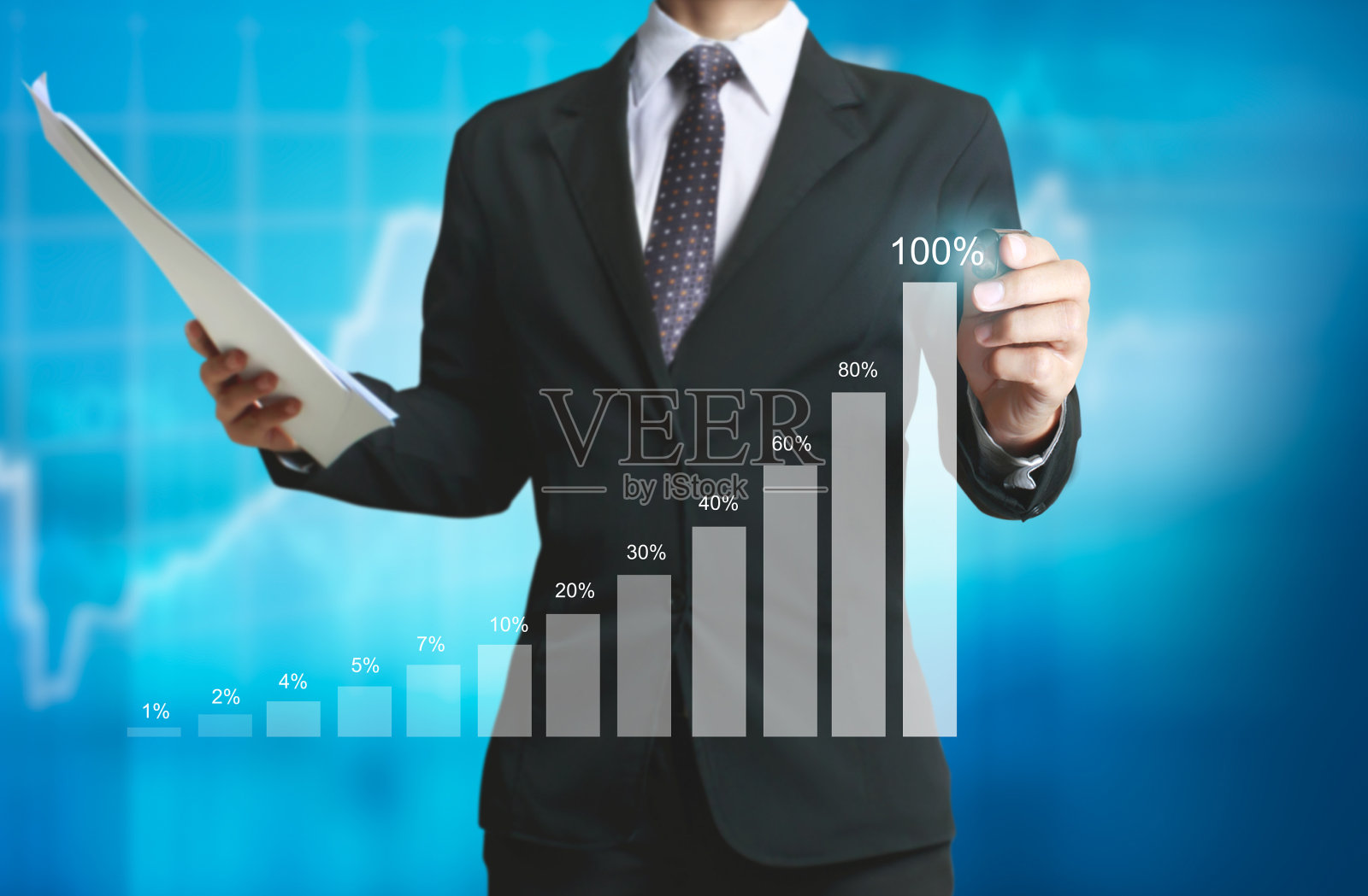 商人绘制图形增长图形照片摄影图片