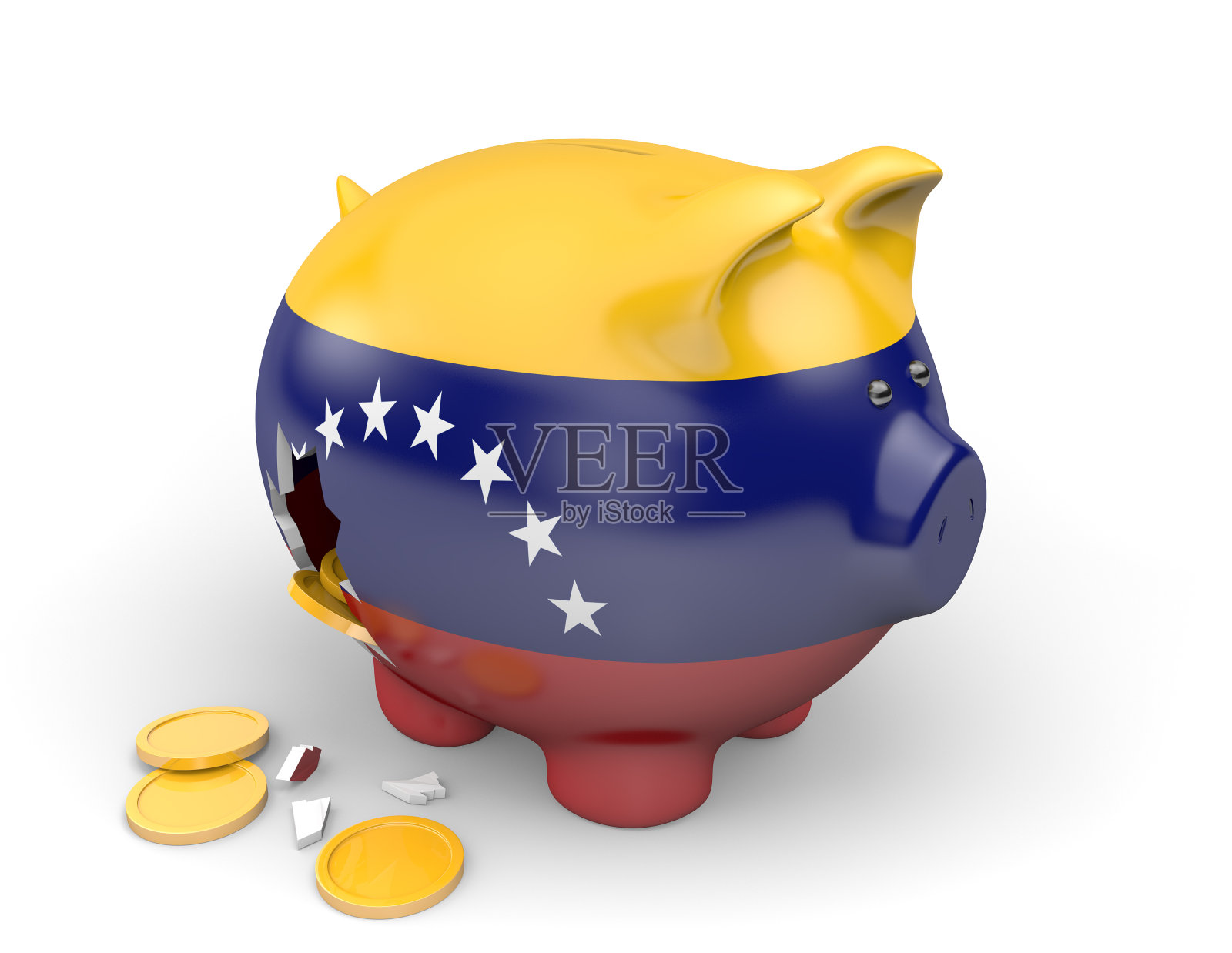 委内瑞拉经济和金融概念的贫困和国家债务照片摄影图片