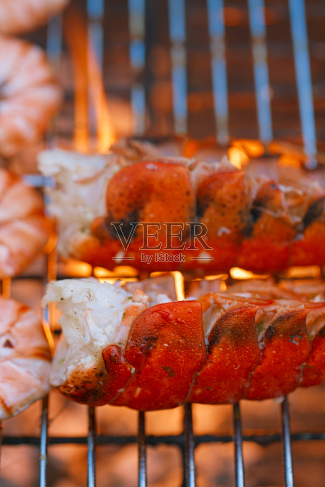 用火烧烤龙虾尾照片摄影图片