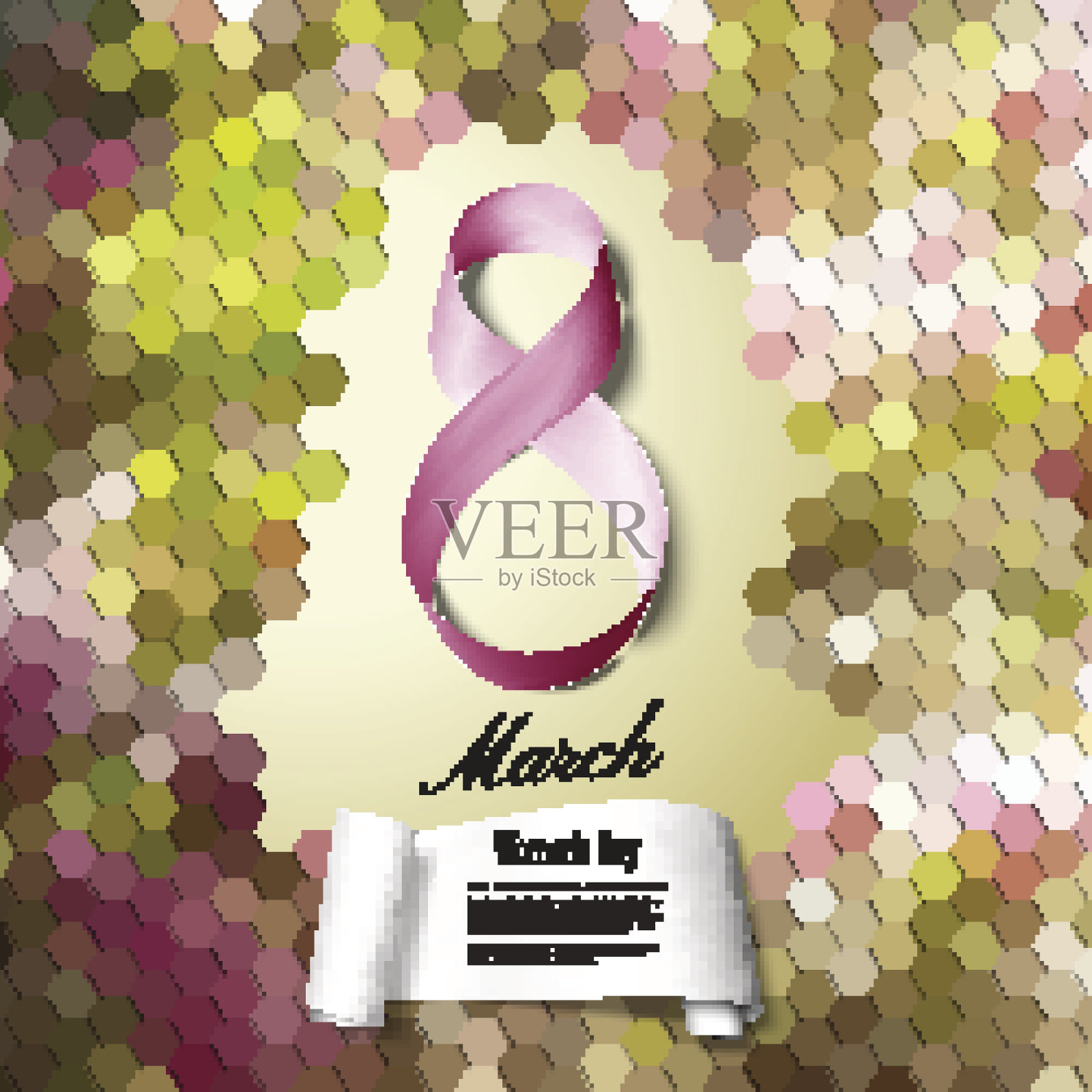 国际妇女节贺卡。多边形矢量设计插画图片素材