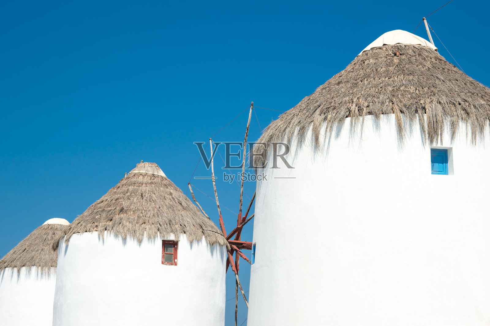 风车在米克诺斯照片摄影图片