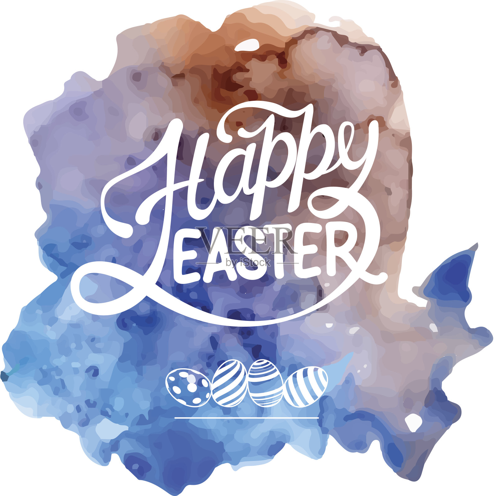 复活节快乐字母矢量水彩背景设计模板素材