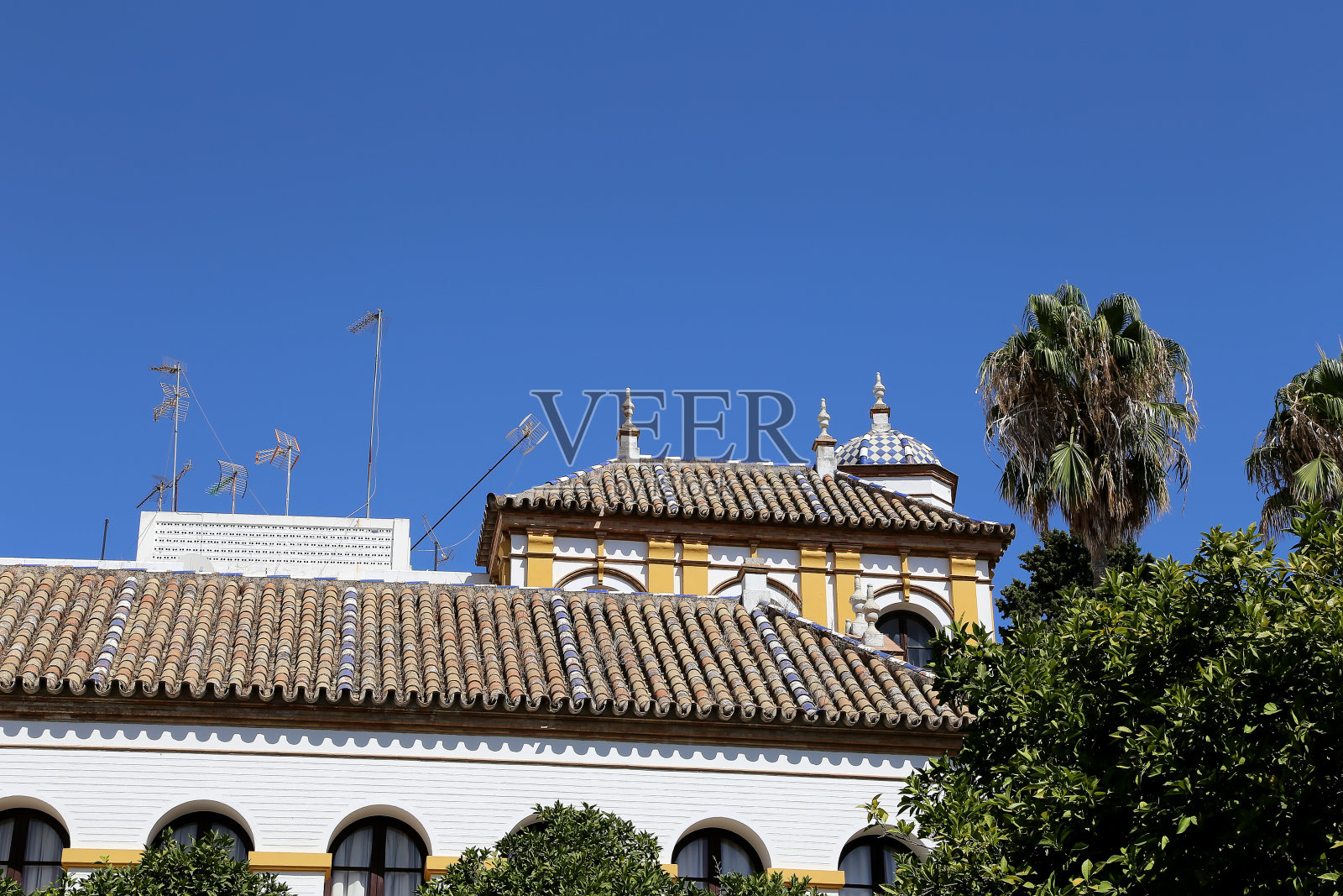 西班牙安达卢西亚塞维利亚历史中心的地标照片摄影图片