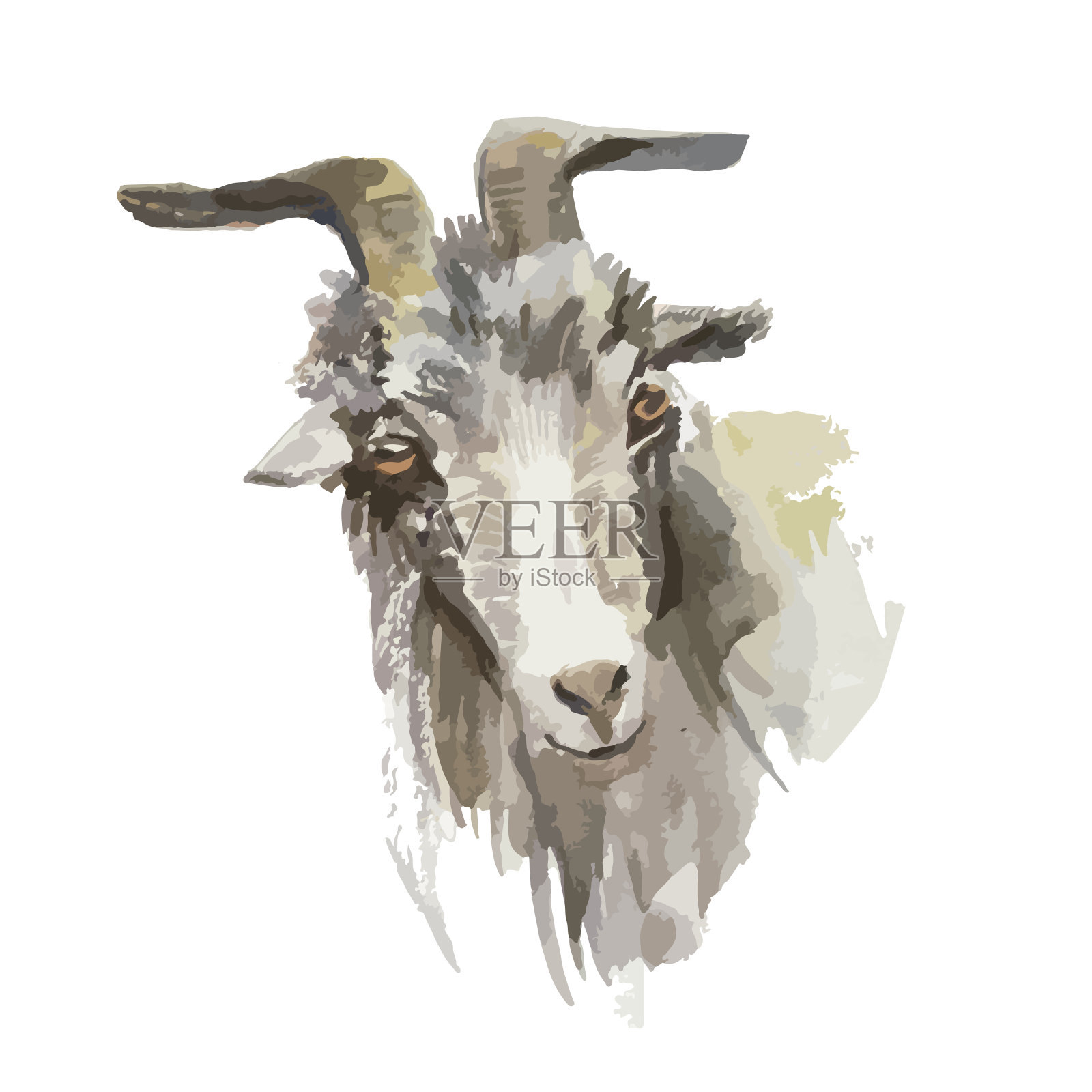 水彩山羊设计元素图片