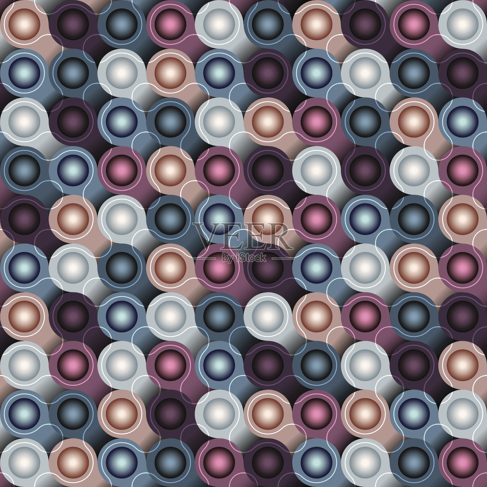 带有球的抽象几何图案插画图片素材