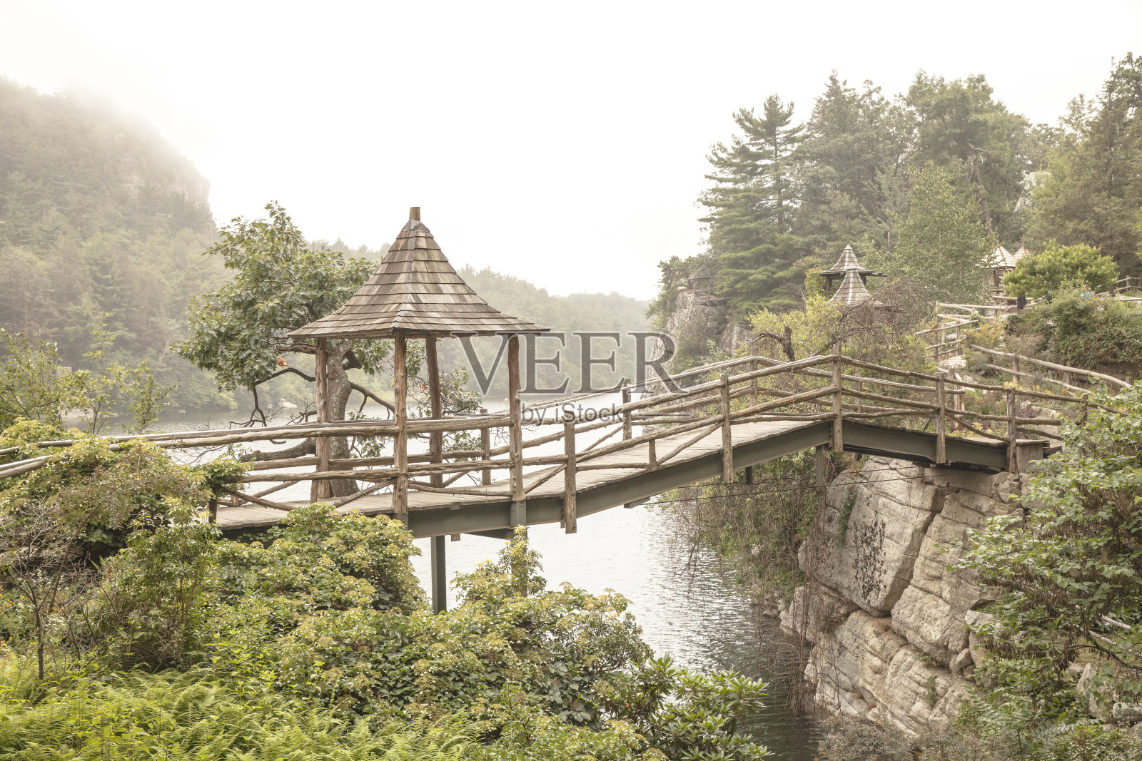 新帕尔茨在一个雾天照片摄影图片
