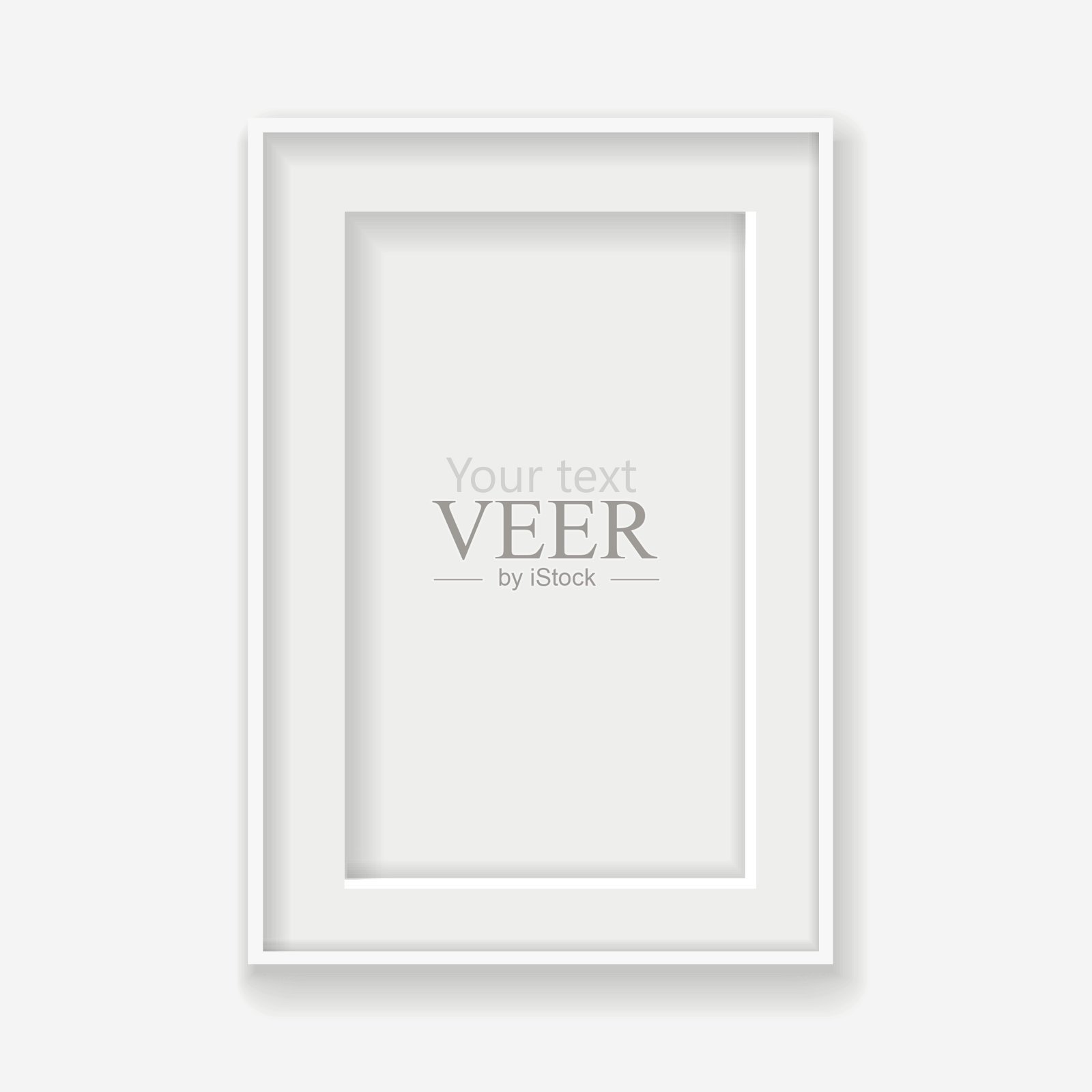 灰色的墙壁上有白色的垂直框架和阴影。向量设计元素图片