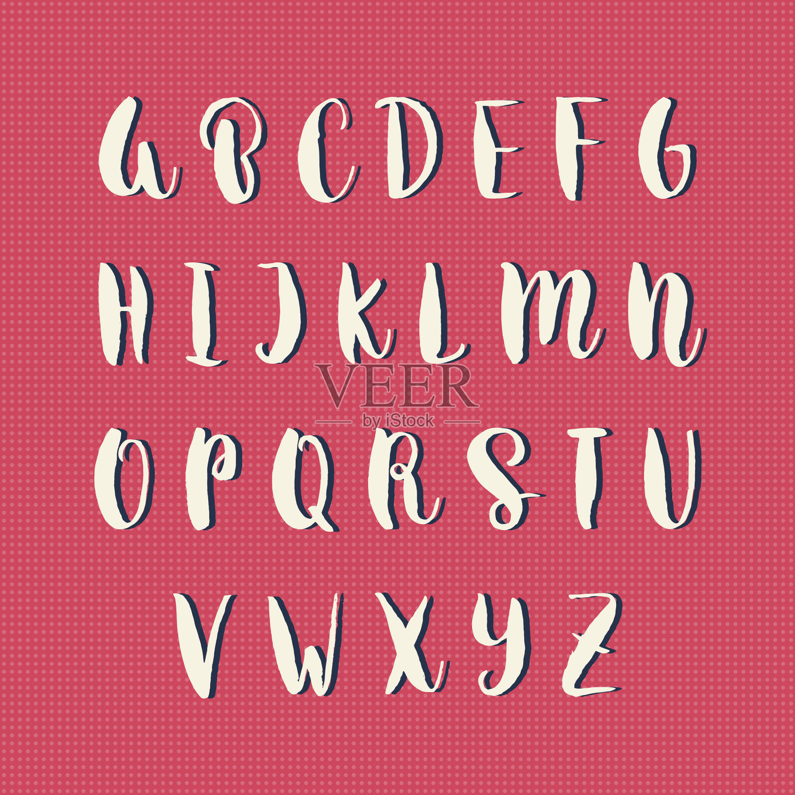 手绘矢量字母插画图片素材