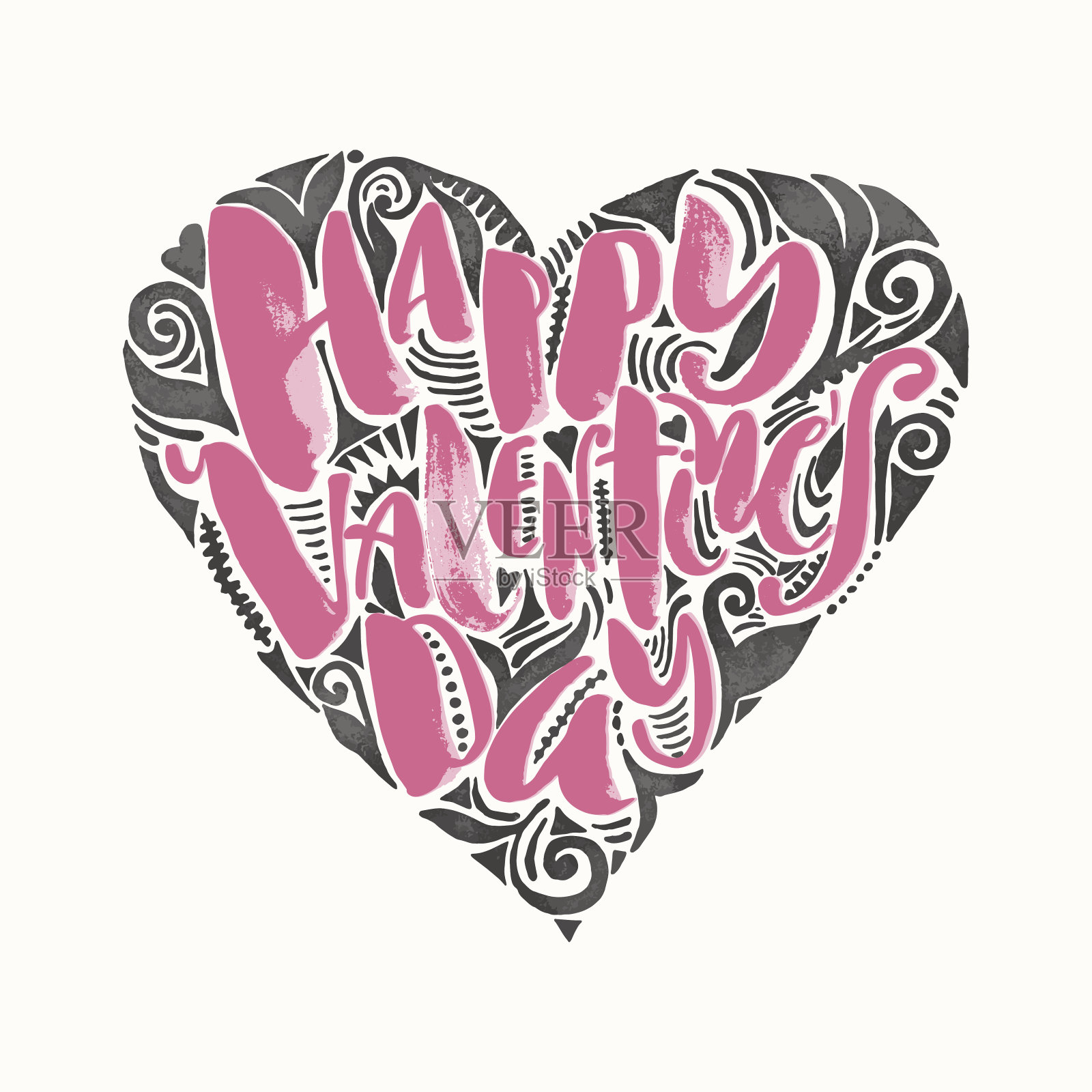 情人节爱情概念手写动力帖插画图片素材