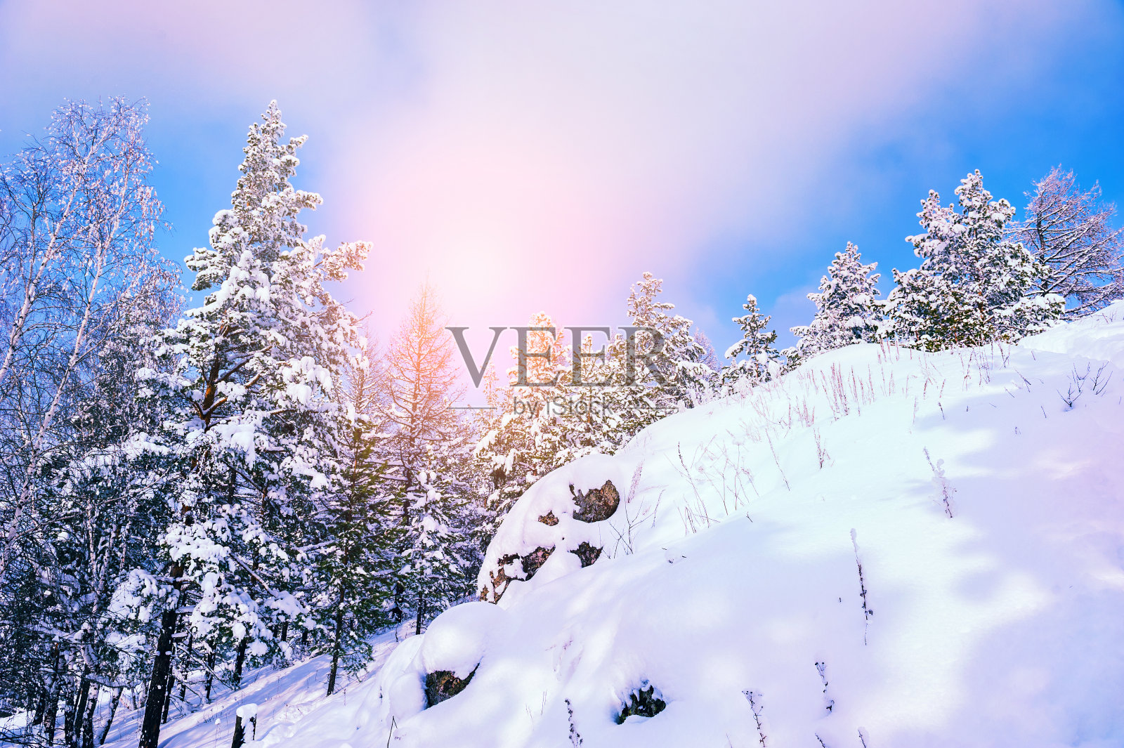 美丽的冬天的风景照片摄影图片