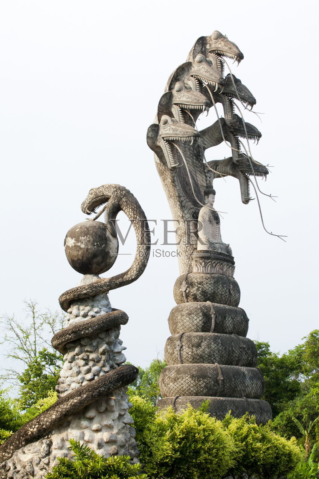 泰国、老挝寺庙的艺术雕像。照片摄影图片