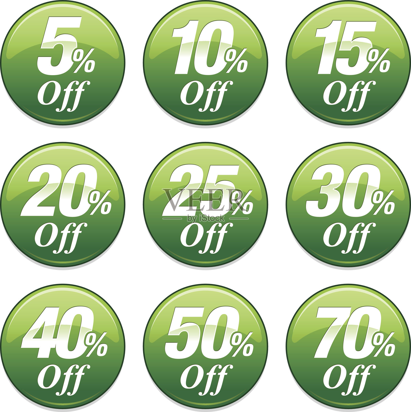 绿色购物折扣徽章设计元素图片