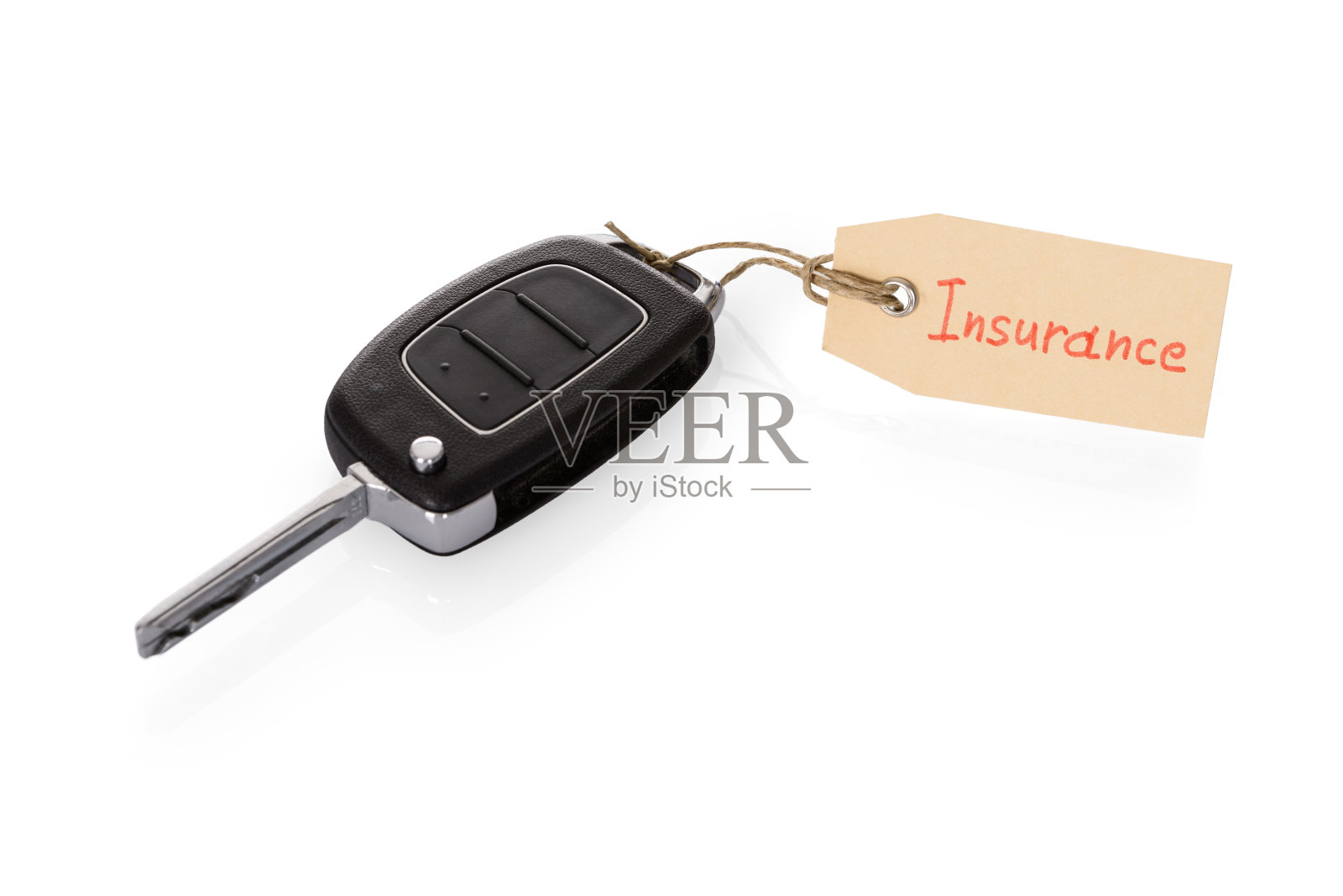 钥匙附保险标签照片摄影图片