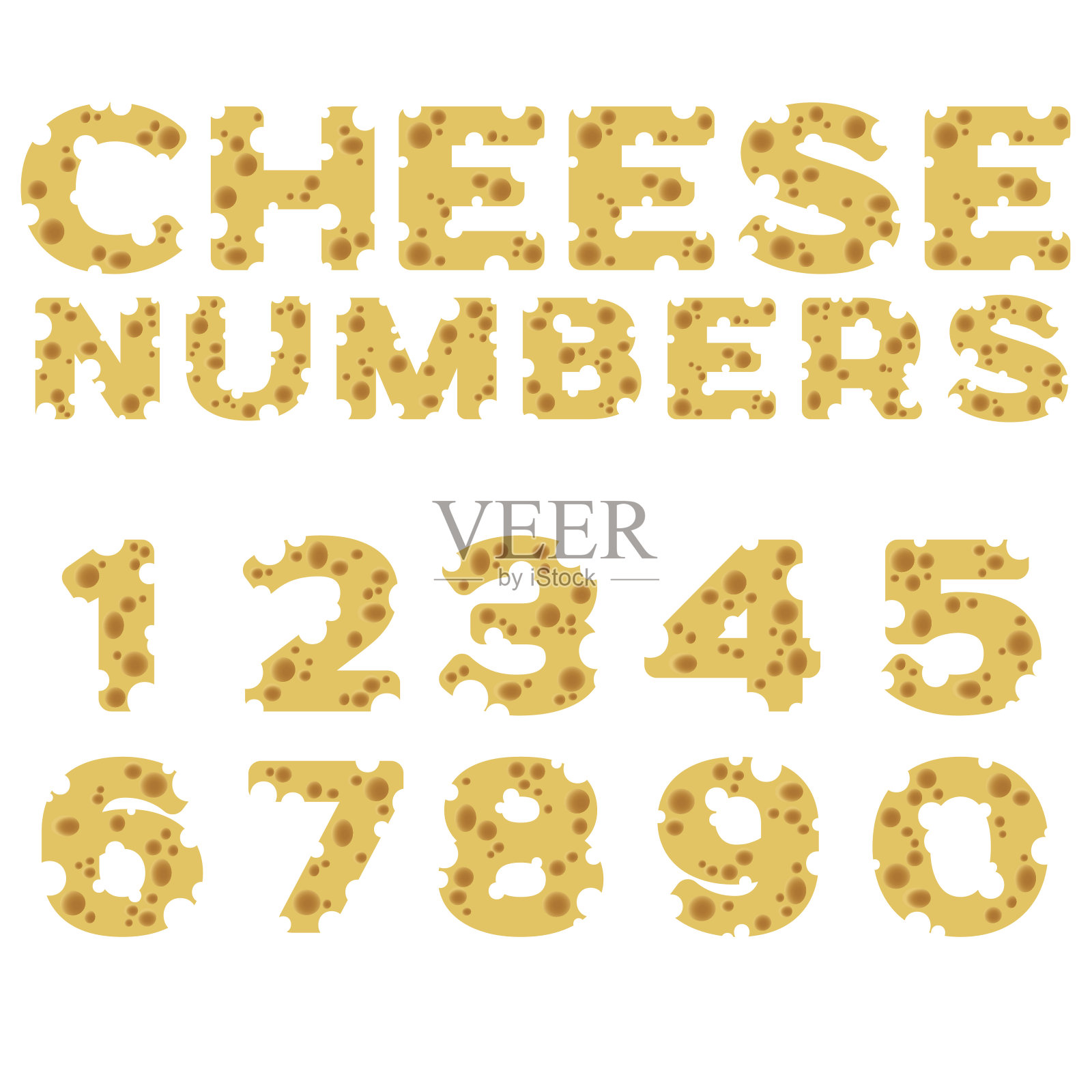 扁平设计的奶酪数字插画图片素材