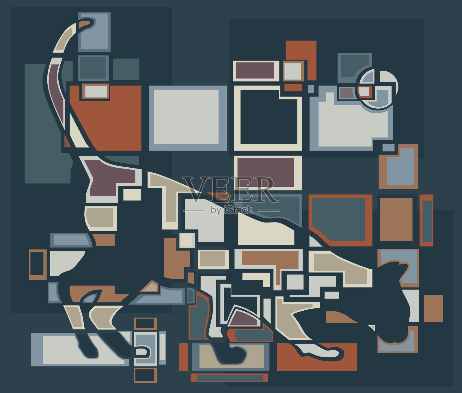 猫嗅块插画图片素材