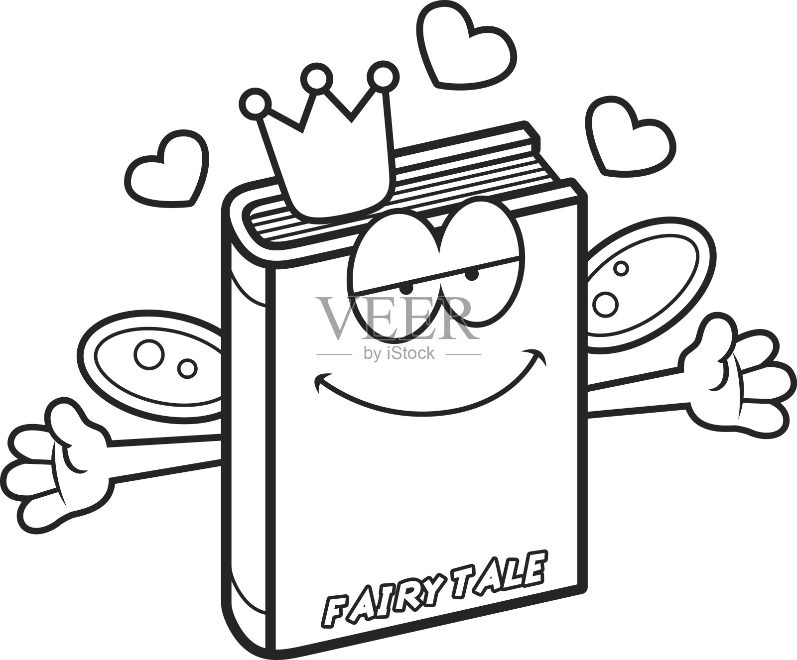 卡通童话般的拥抱插画图片素材