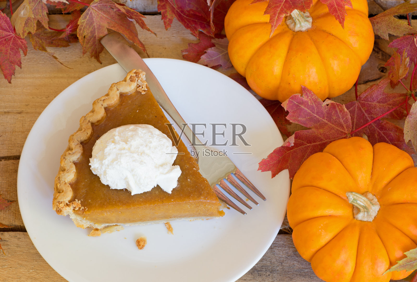 切片南瓜派照片摄影图片