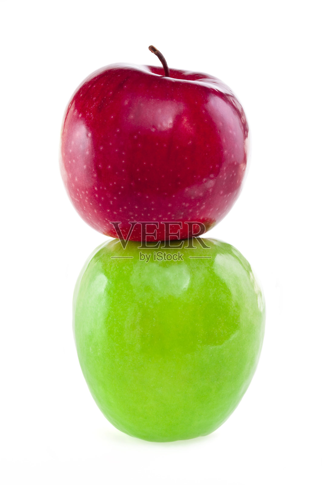 绿红苹果塔照片摄影图片