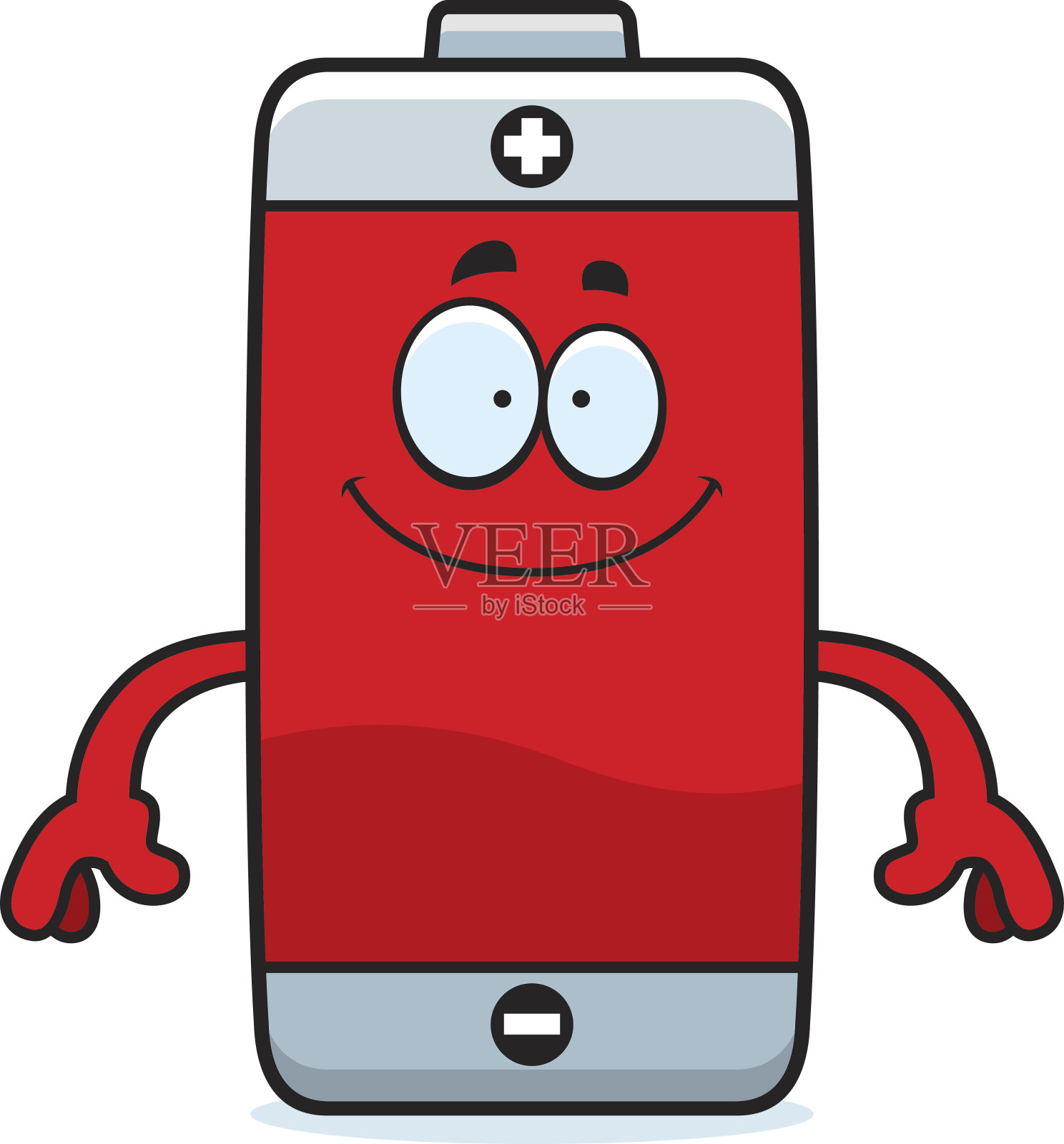 快乐的卡通电池插画图片素材