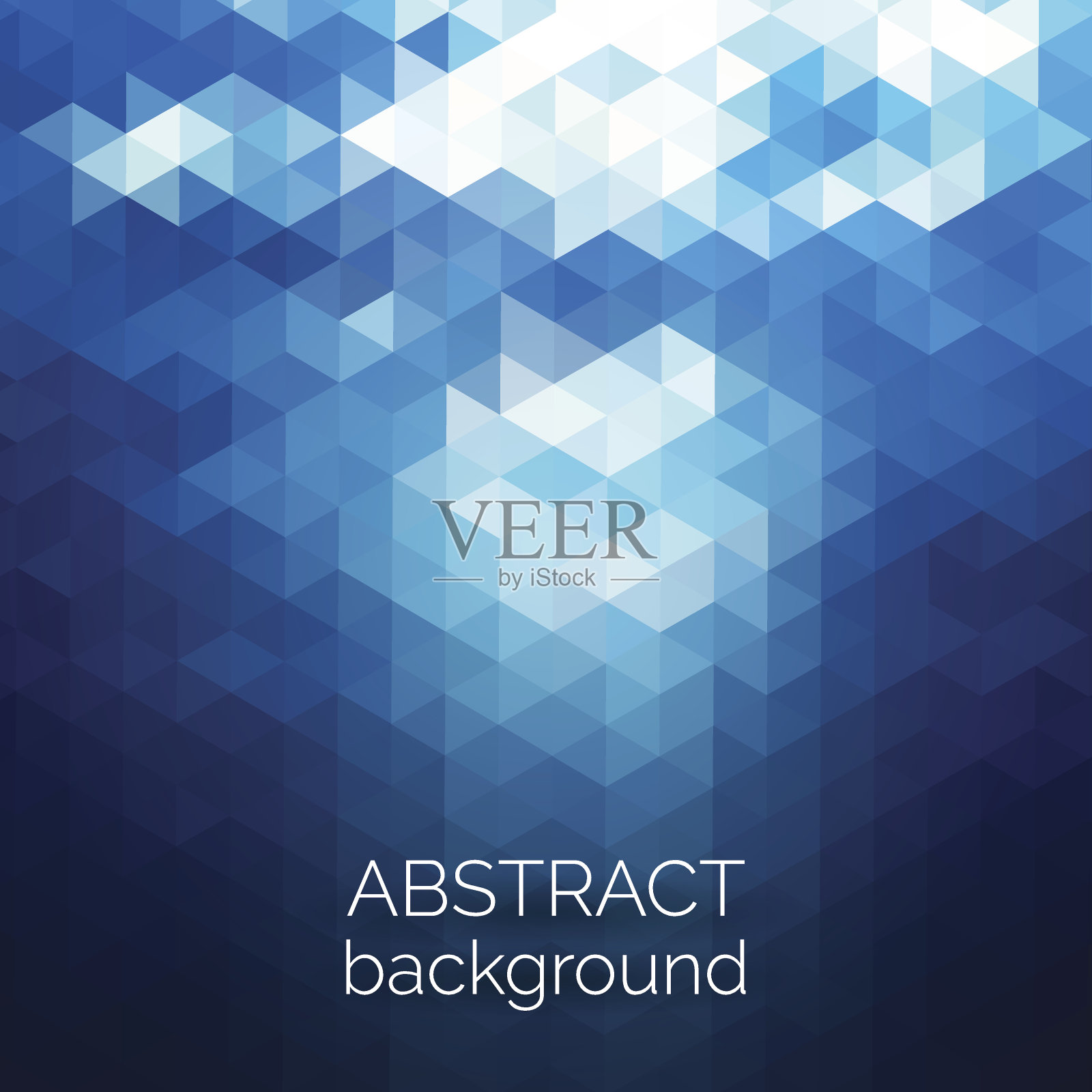 抽象三角形图案背景。蓝水几何背景插画图片素材