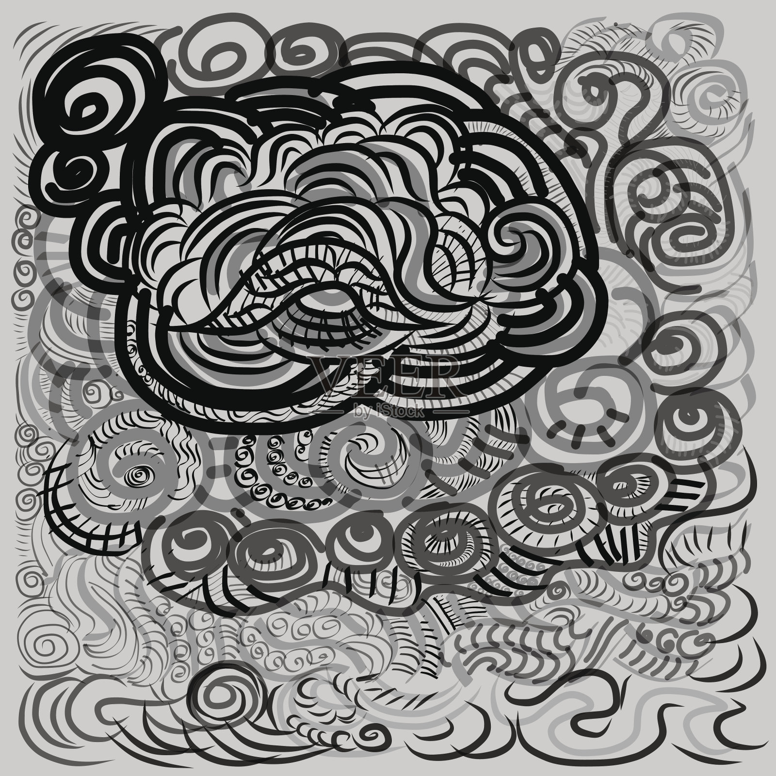 抽象的手绘图案插画图片素材