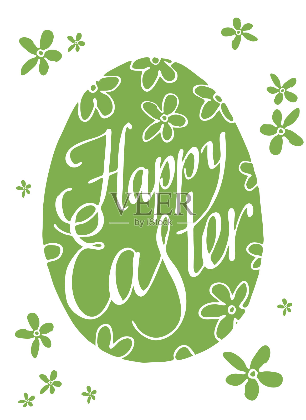 刻字复活节快乐。鸡蛋。矢量图设计模板素材