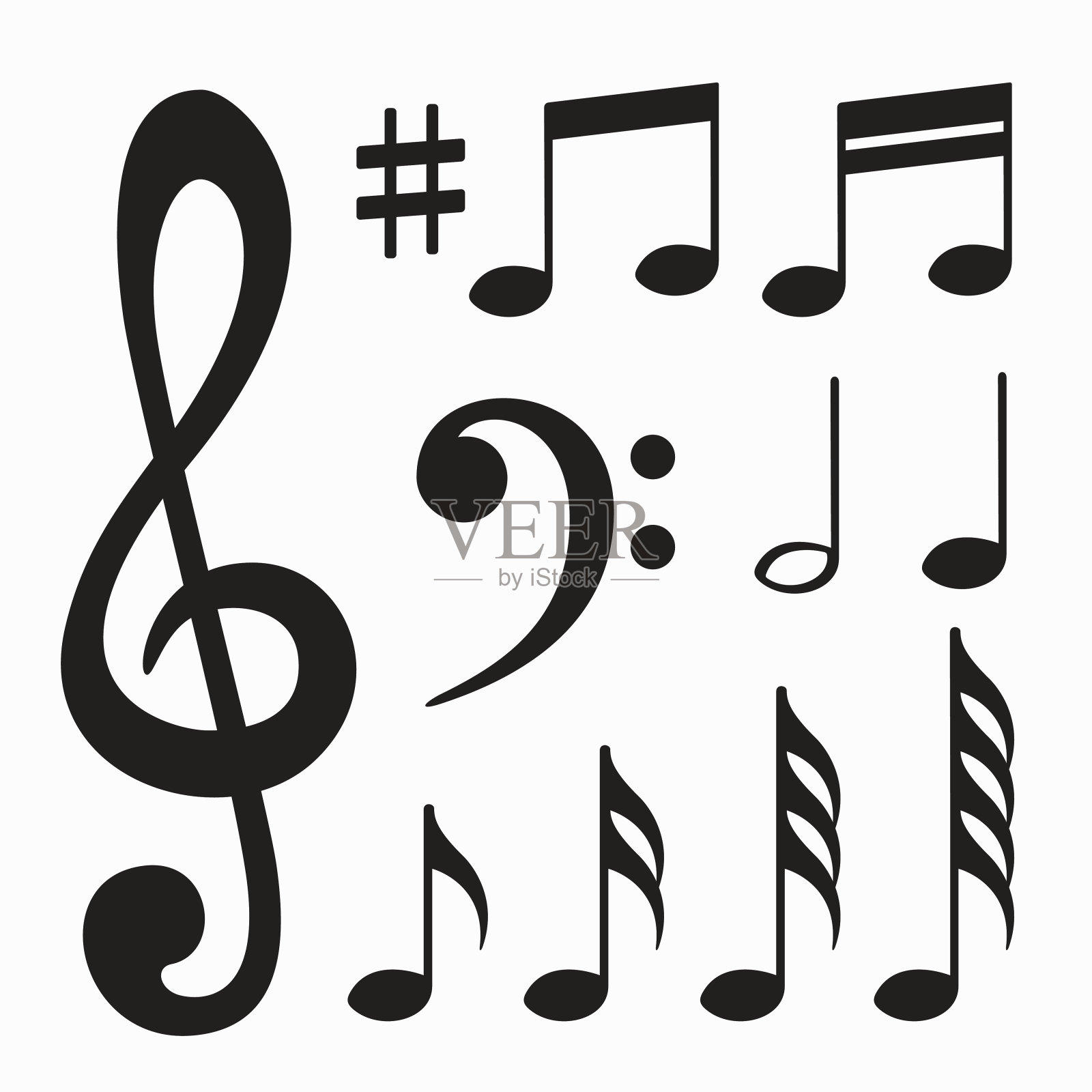 音乐笔记集设计元素图片
