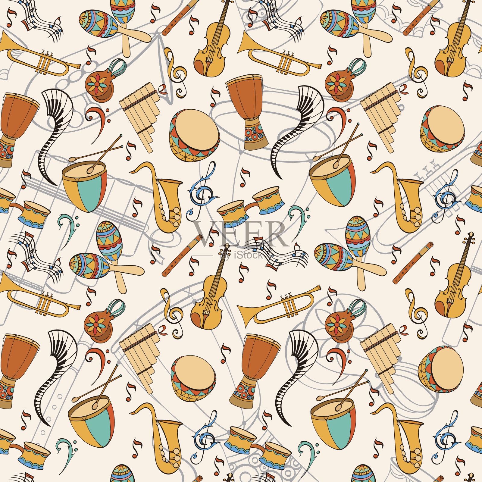拉丁美洲音乐模式插画图片素材