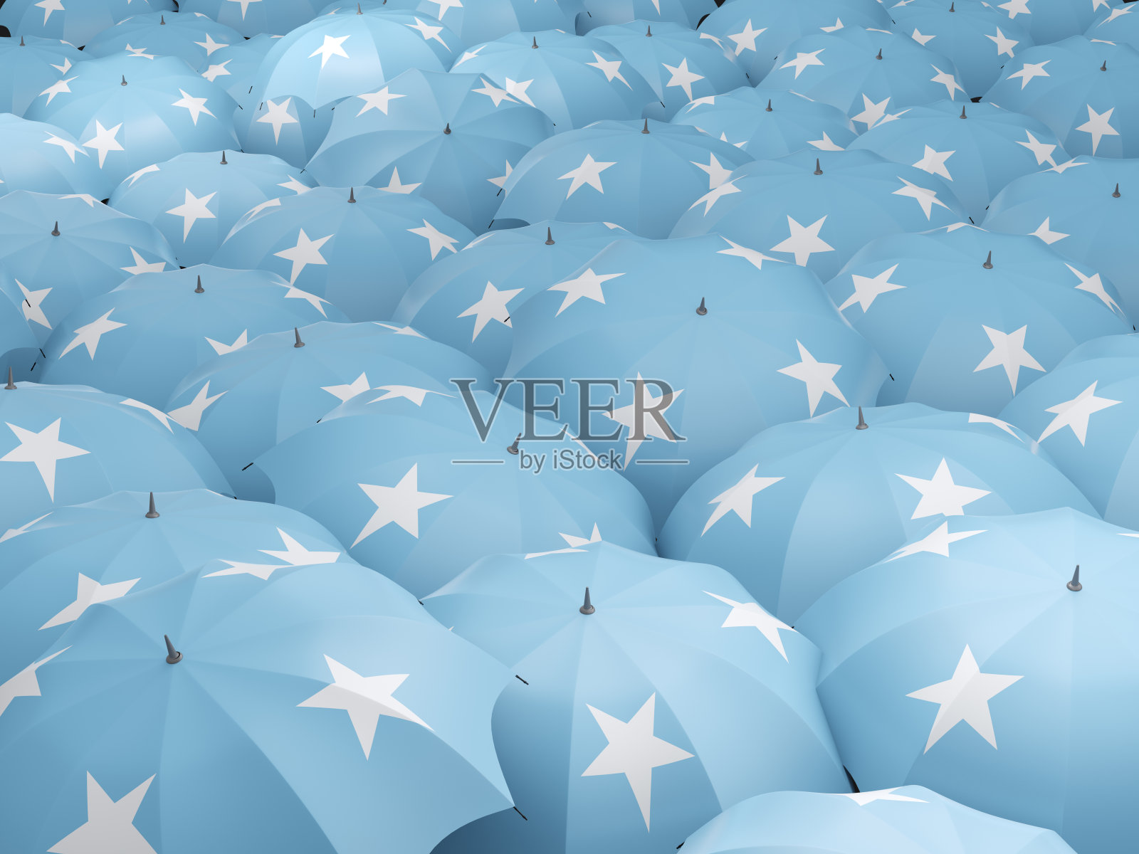 印有密克罗尼西亚国旗的雨伞照片摄影图片