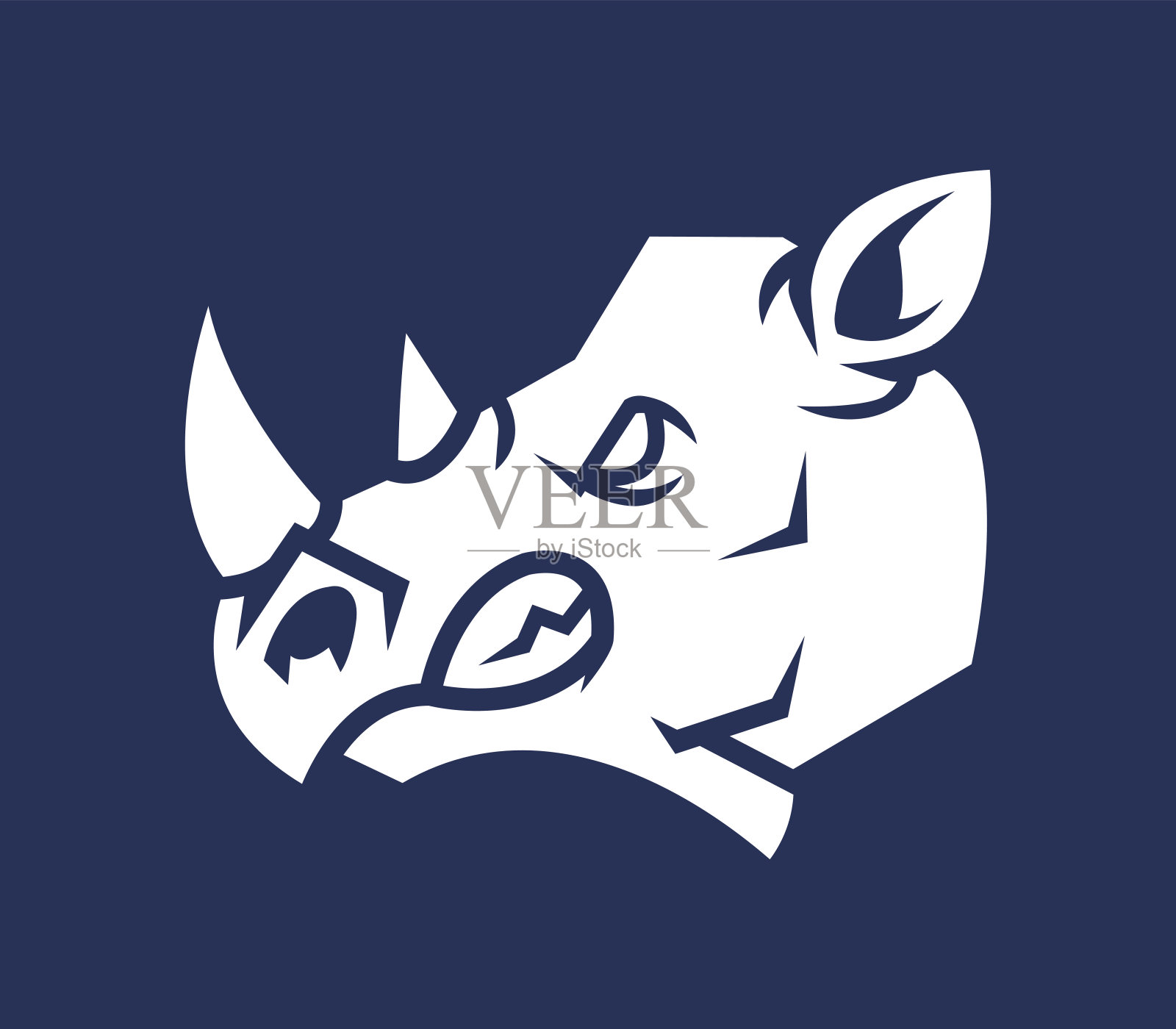 犀牛头轮廓插画图片素材