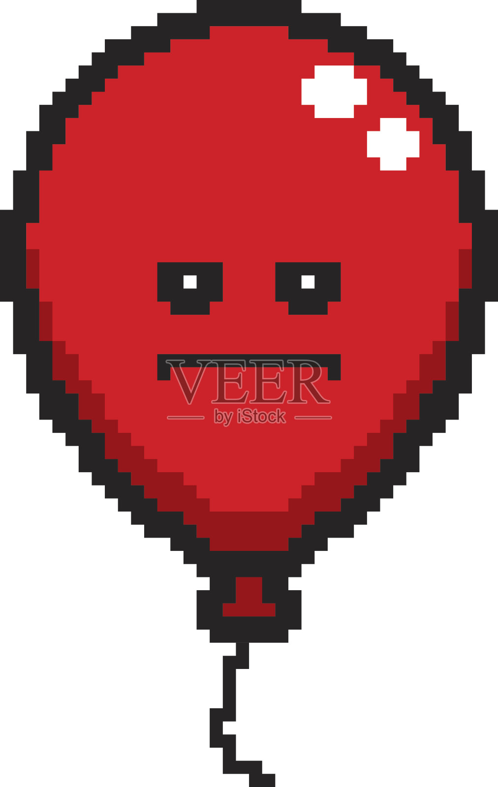 严肃的8位卡通气球插画图片素材