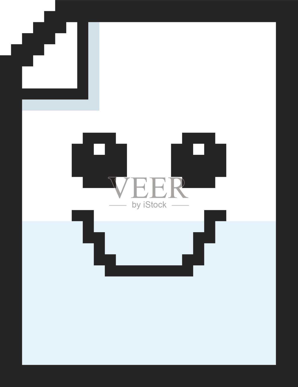 微笑8位卡通纸插画图片素材