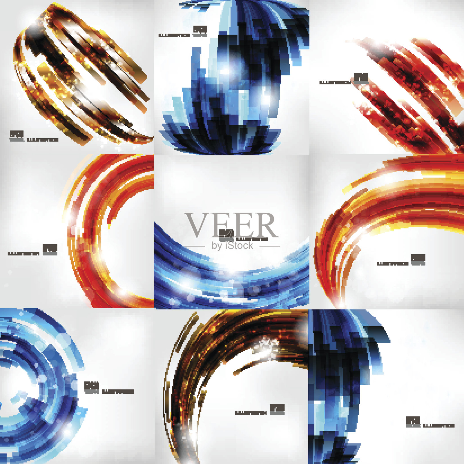 设置抽象的条幅。数字线、条纹插画图片素材