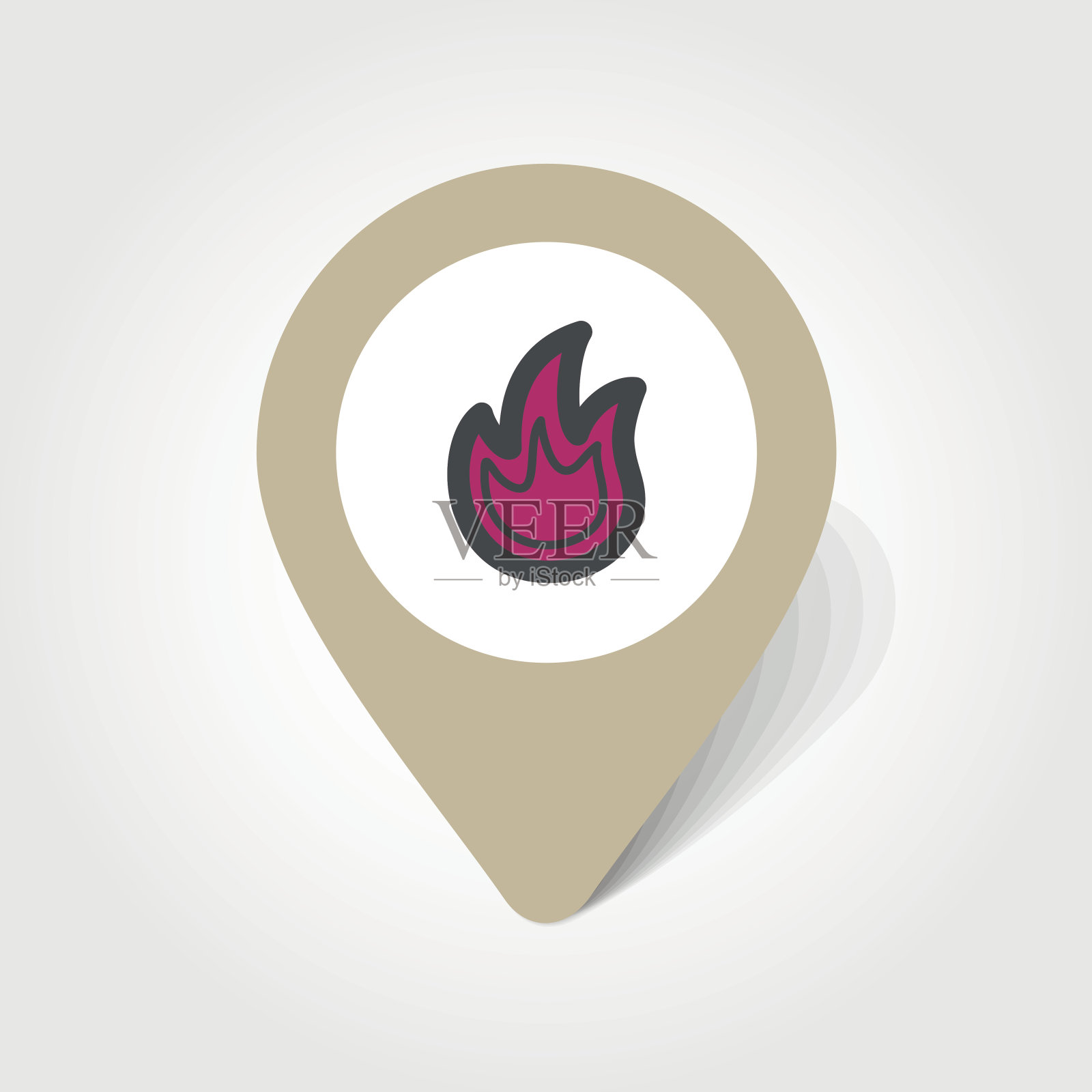 火灾地图引脚图标插画图片素材