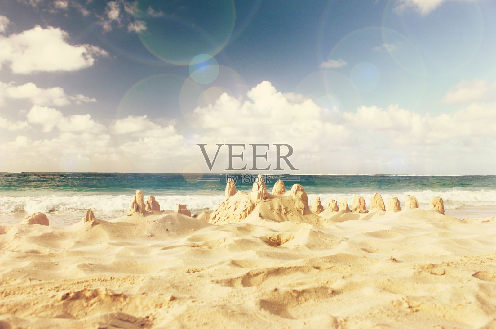 梦幻般的沙滩城堡照片摄影图片