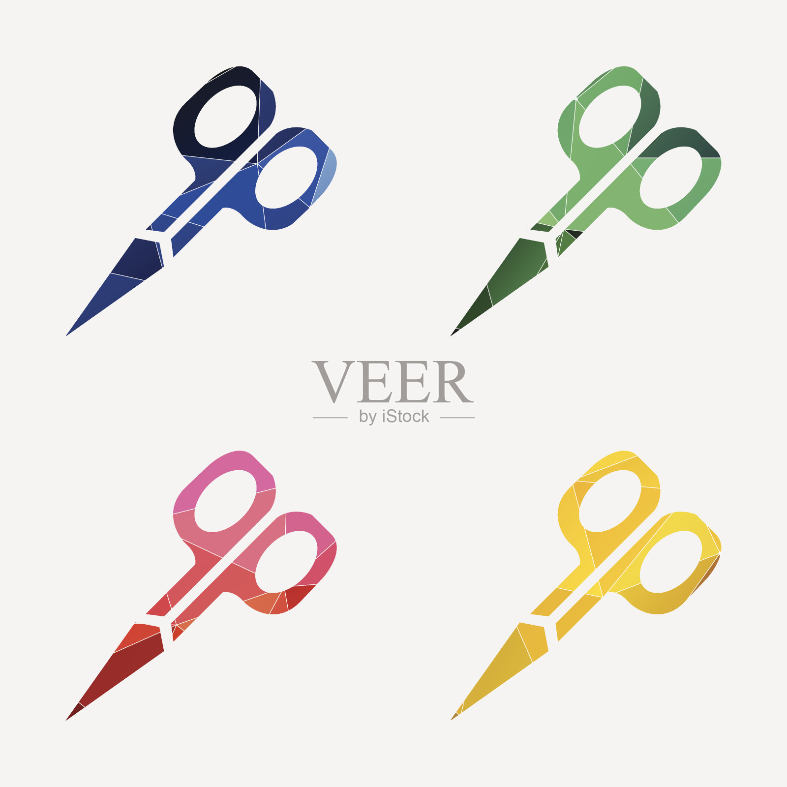 剪子图标抽象三角形设计元素图片