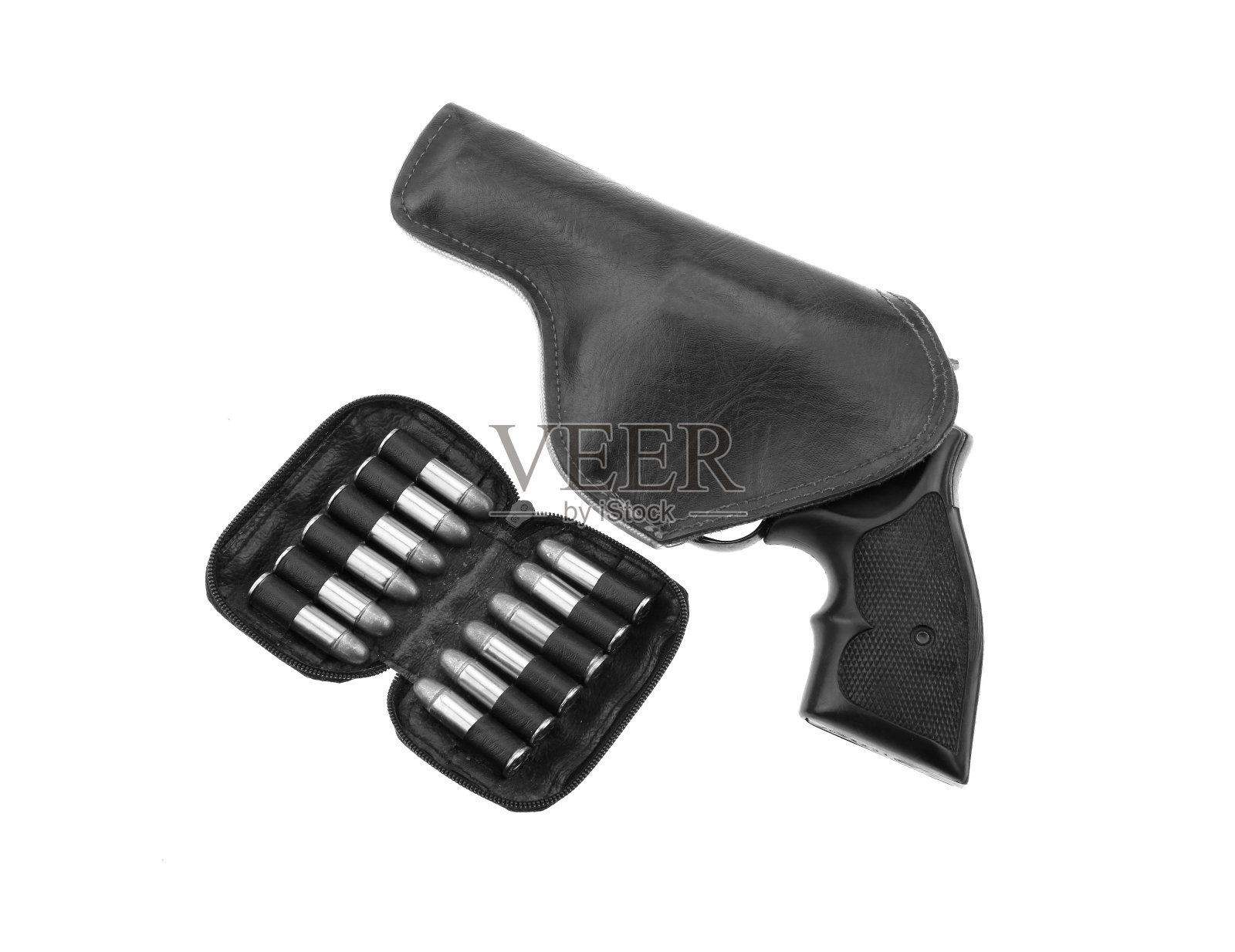 带子弹的枪——现代左轮手枪照片摄影图片