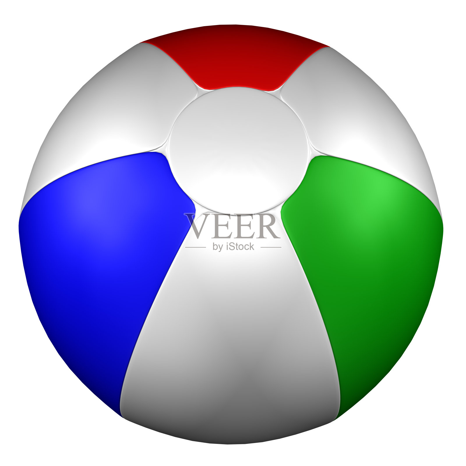 沙滩球，孤立的白色背景。照片摄影图片