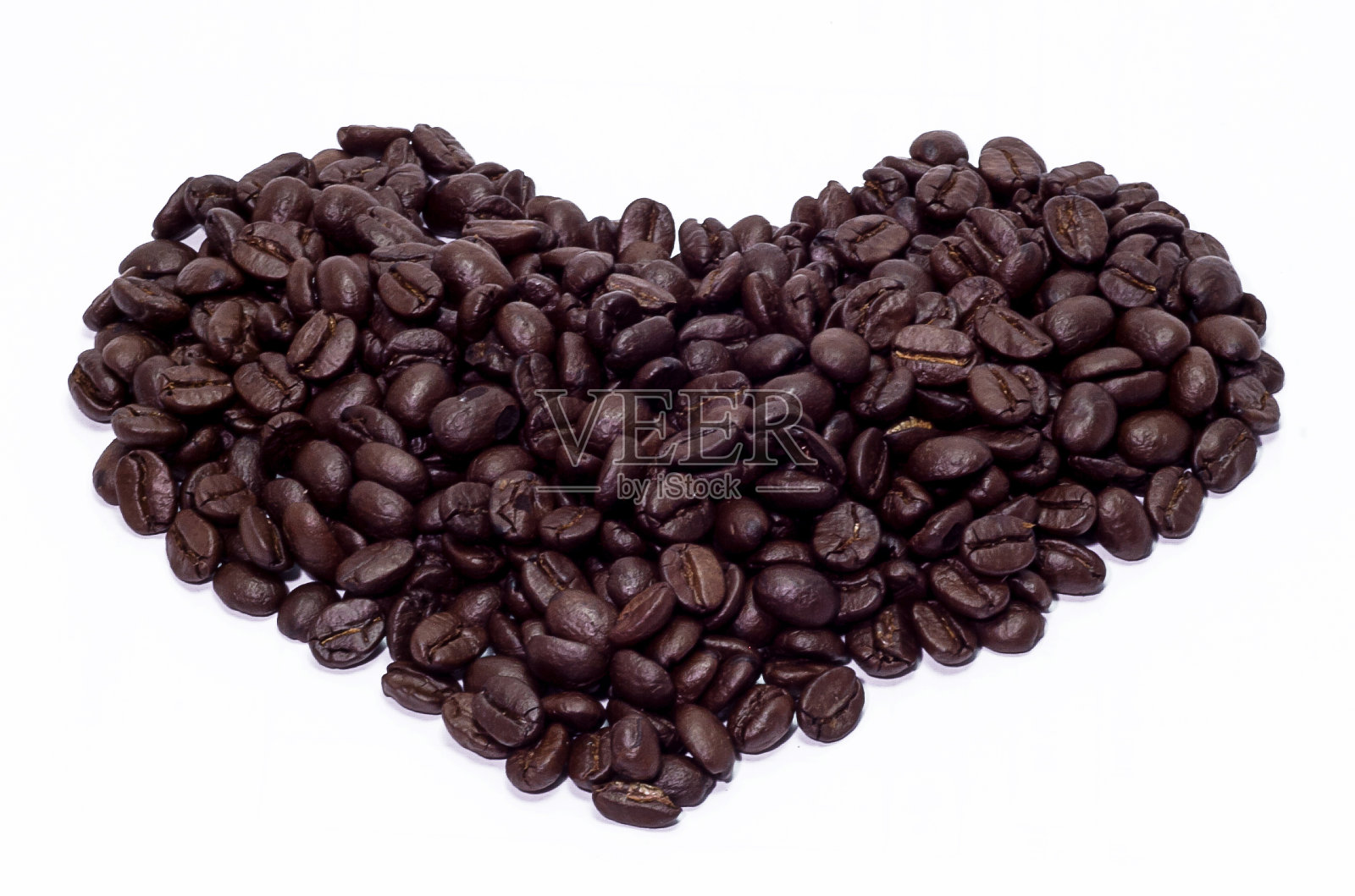心从咖啡豆孤立在一个白色的背景照片摄影图片